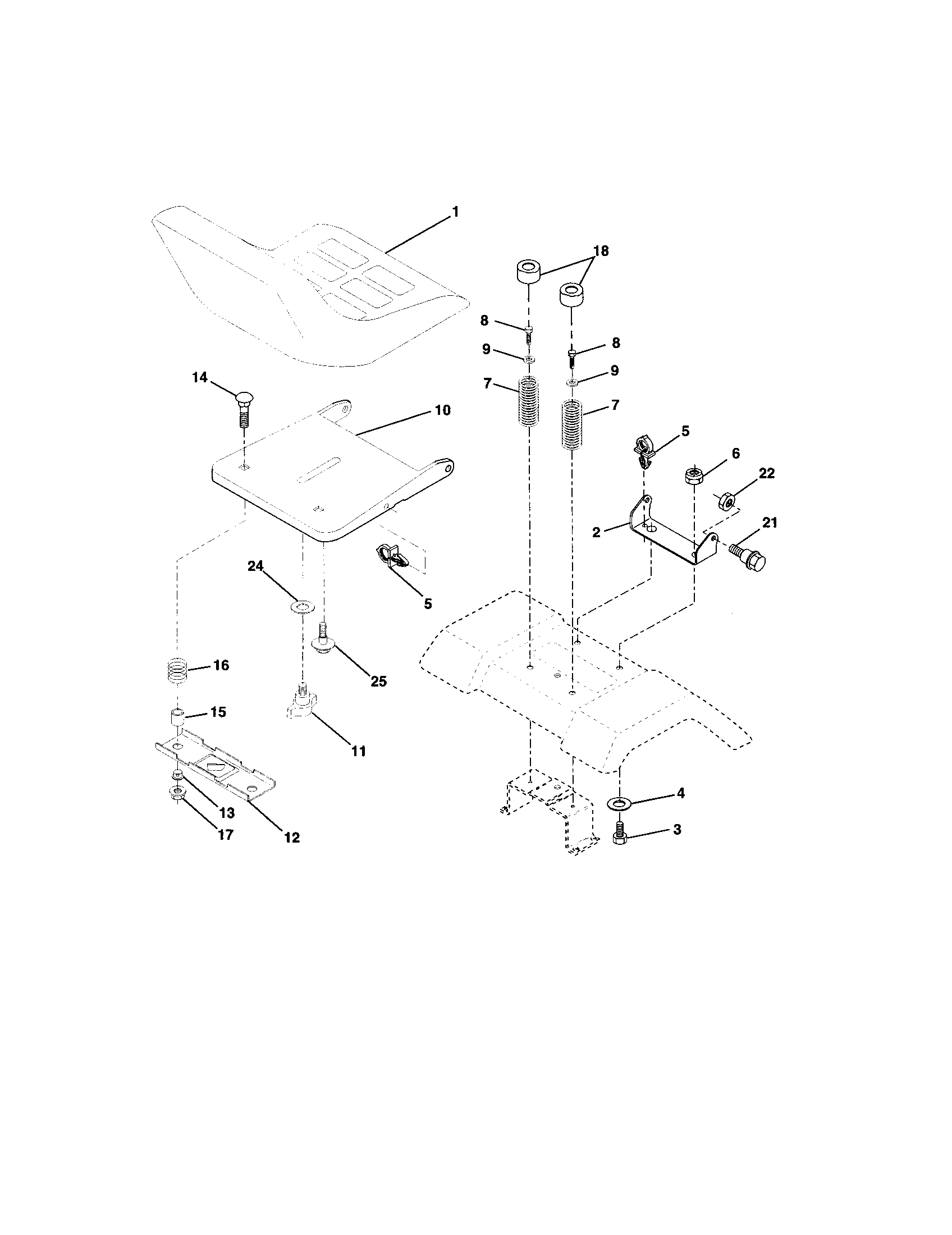 Craftsman 917273241 seat assembly diagram