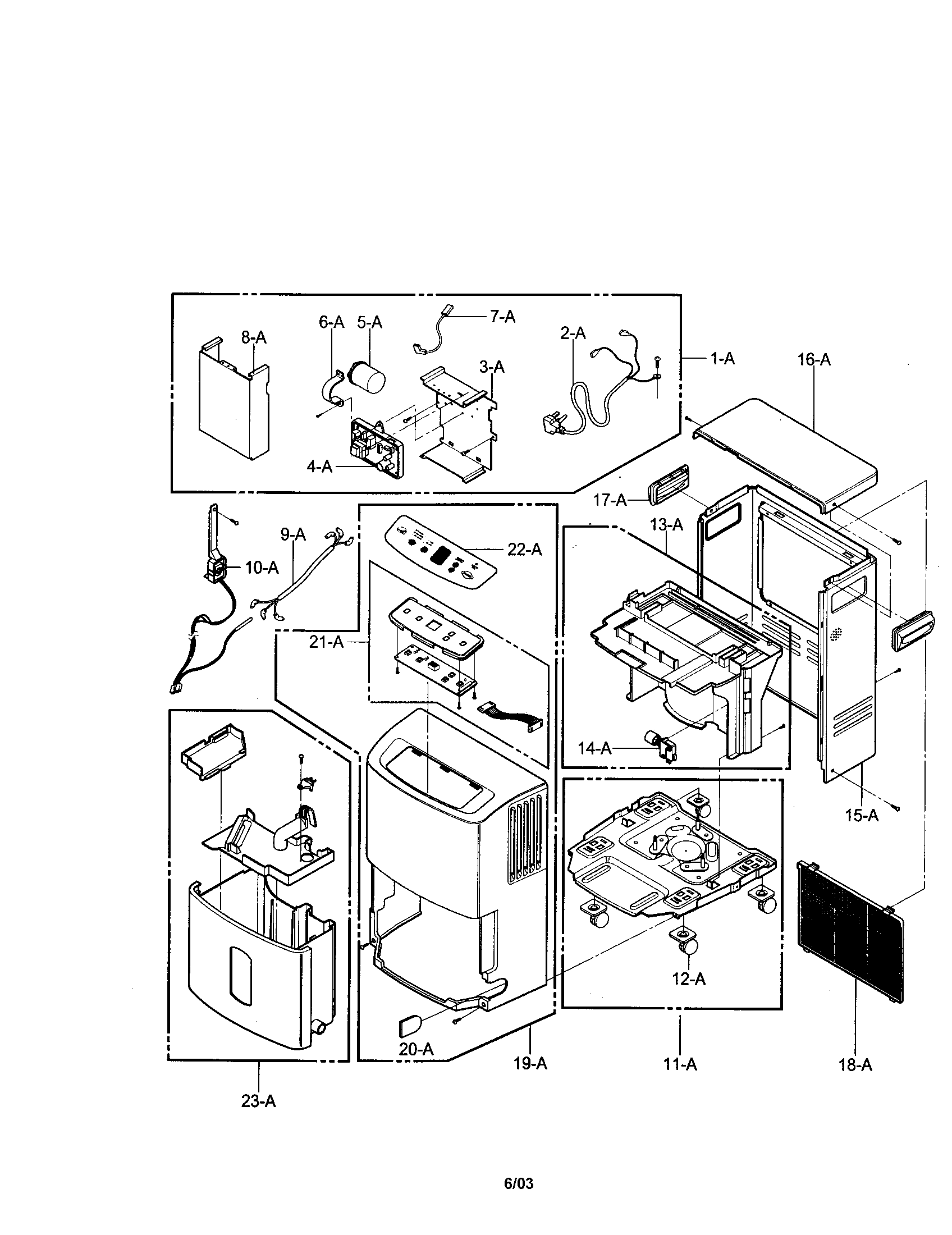 Kenmore 58053509300 outer case and control diagram