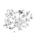 Poulan PP722SJ engine/housing/handle/wheels diagram