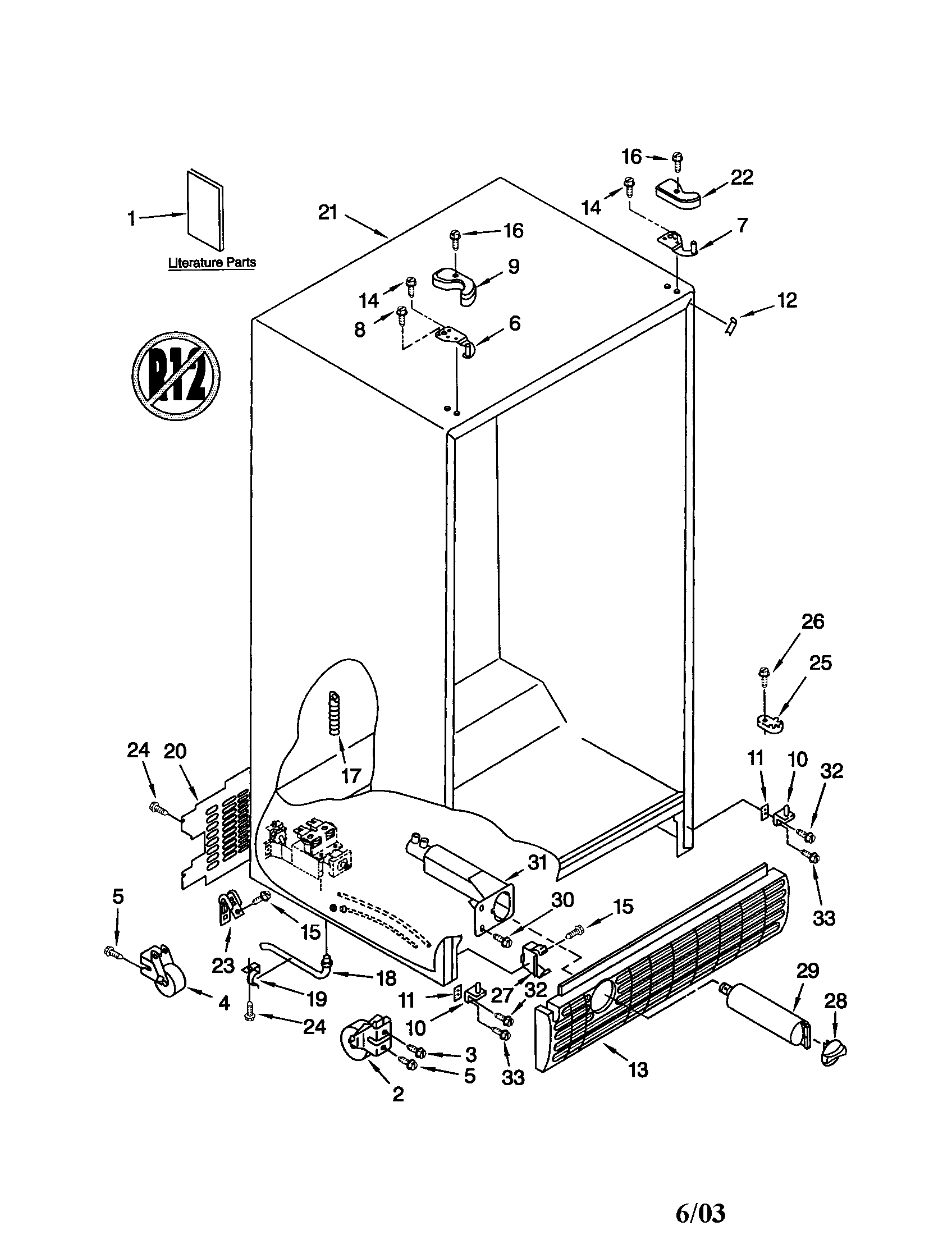 Kenmore 10652574201 cabinet diagram