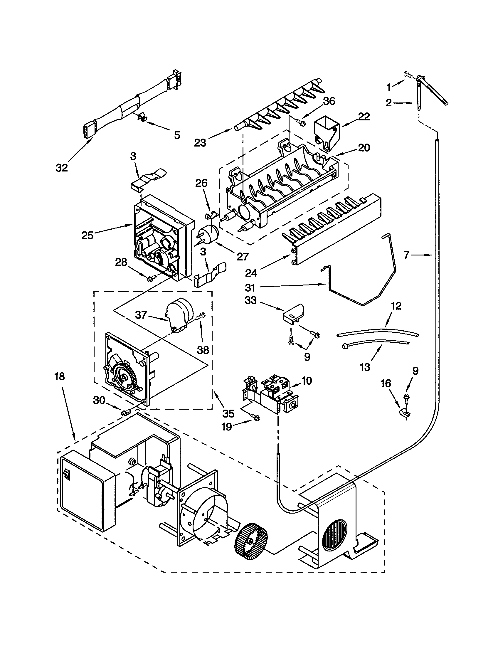 Kenmore 10652574201 icemaker diagram