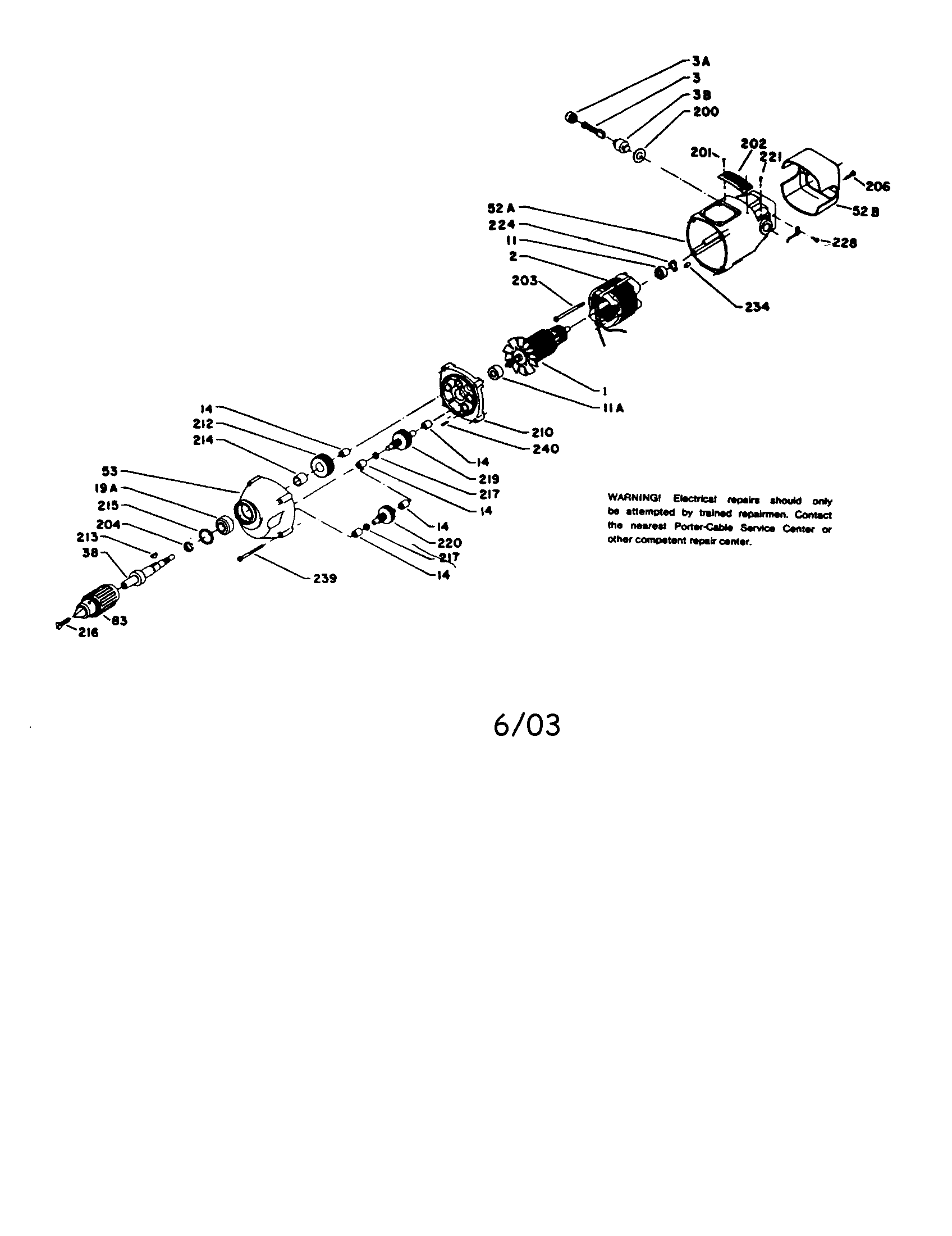 Porter Cable 77768 power unit diagram