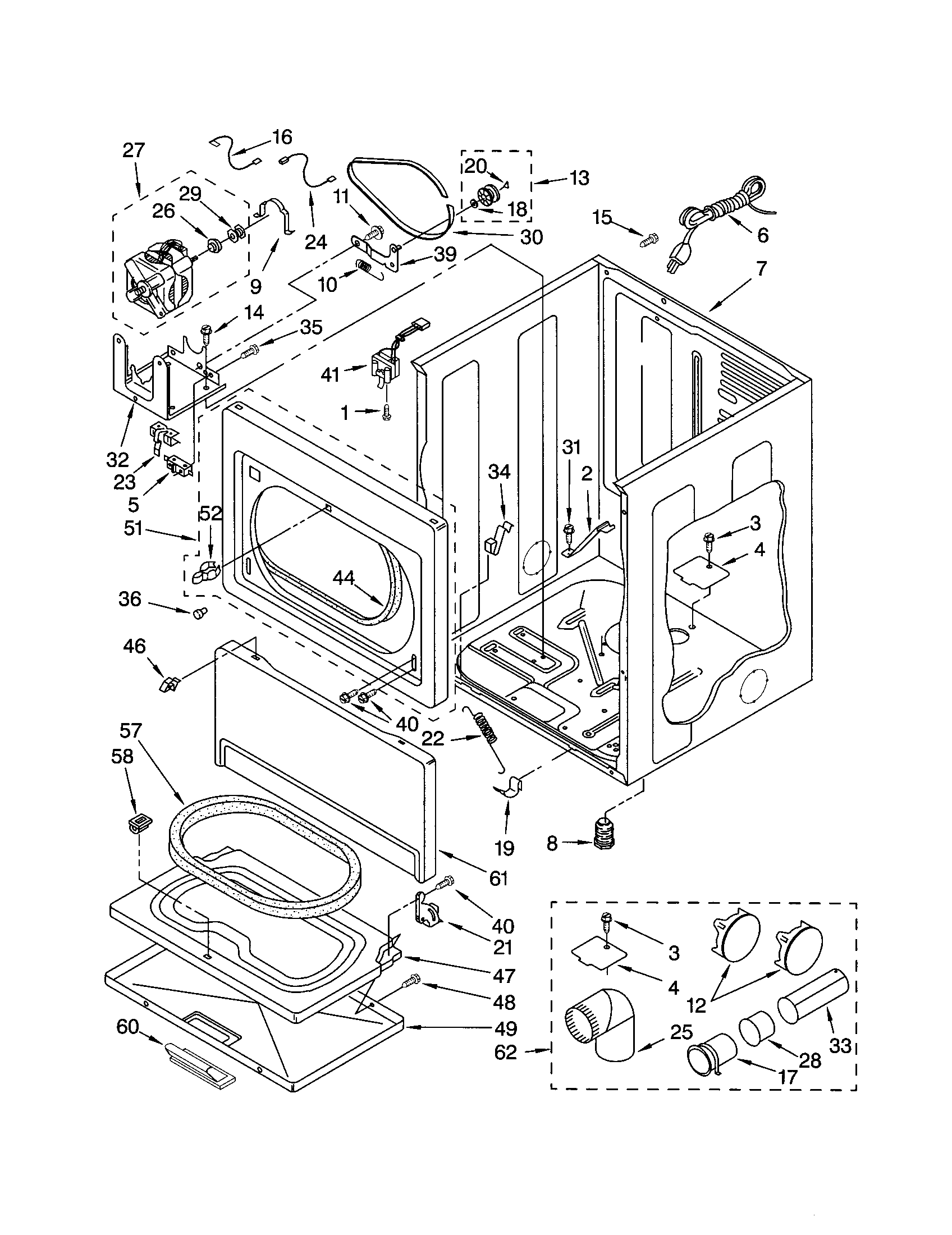 Kenmore 11074944300 cabinet diagram