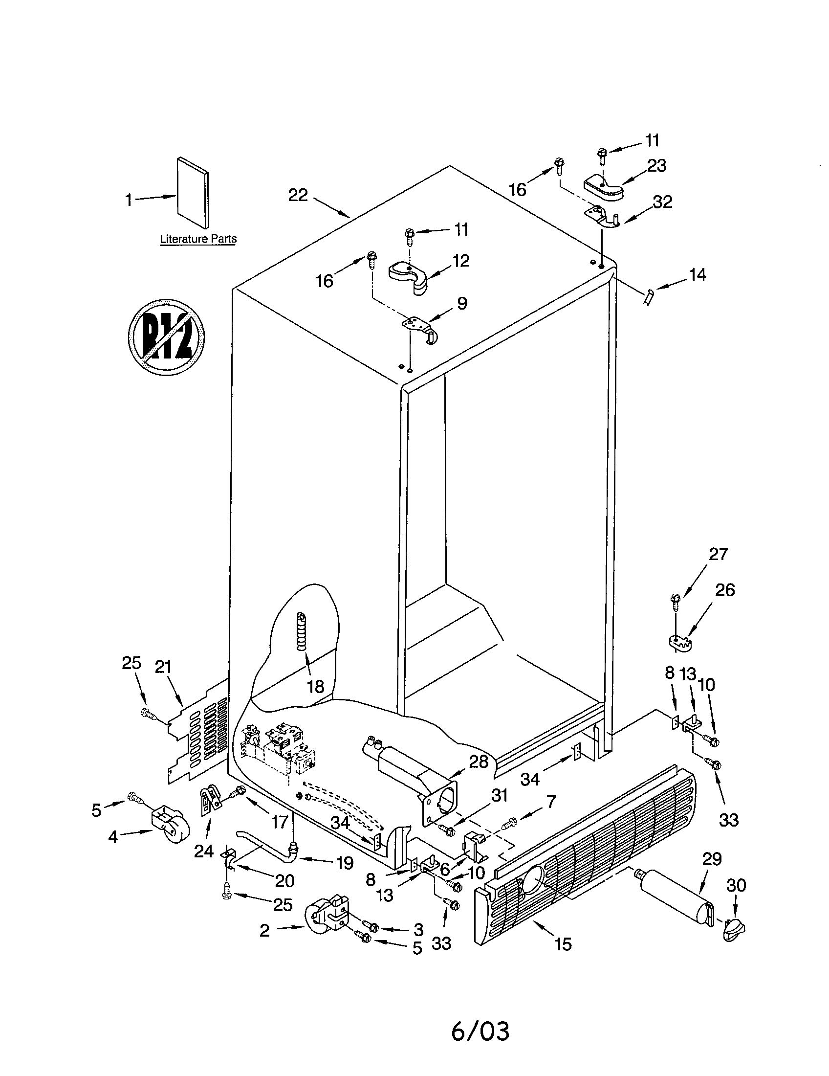 Kenmore 10651269105 cabinet diagram