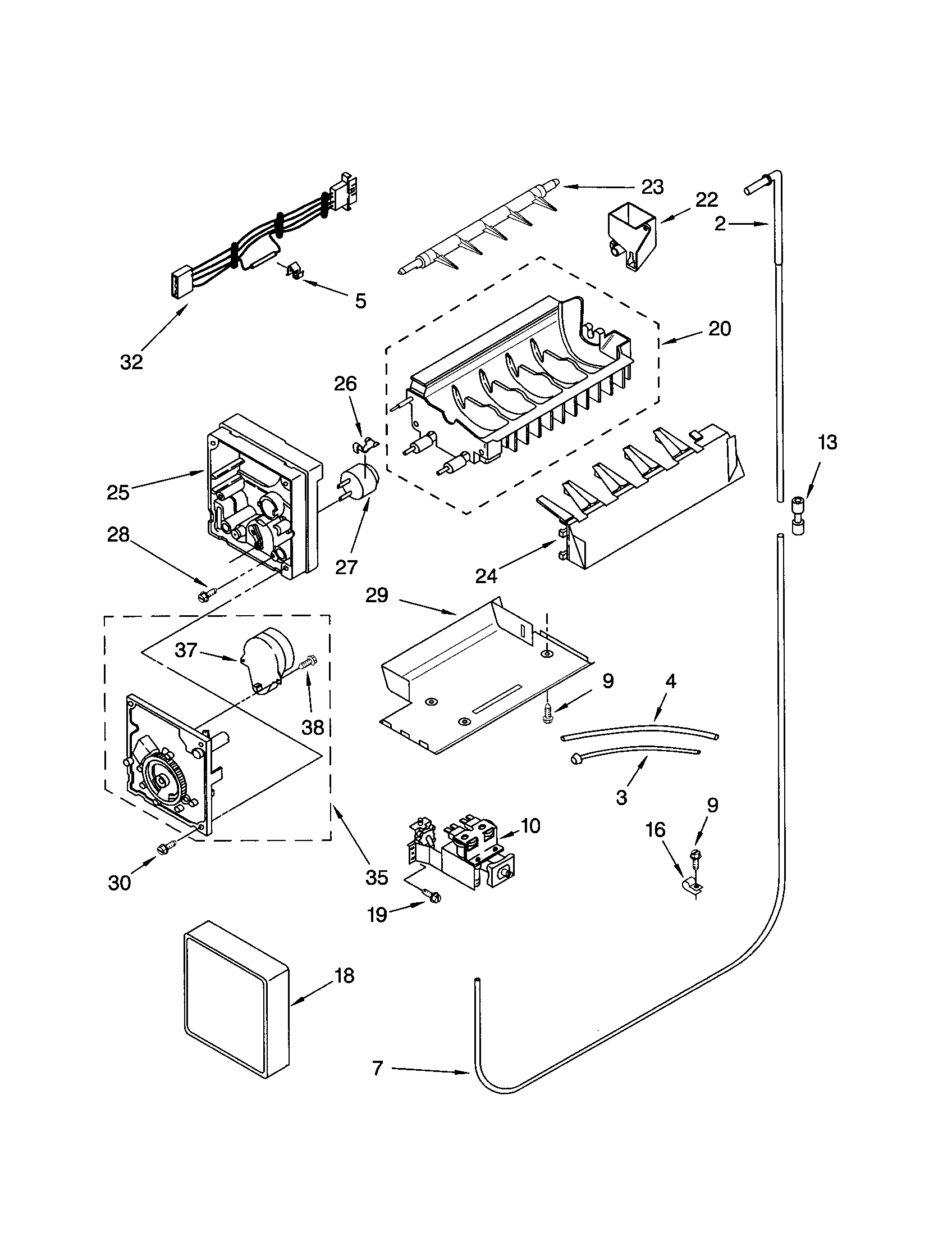 Kenmore 10651269105 icemaker diagram