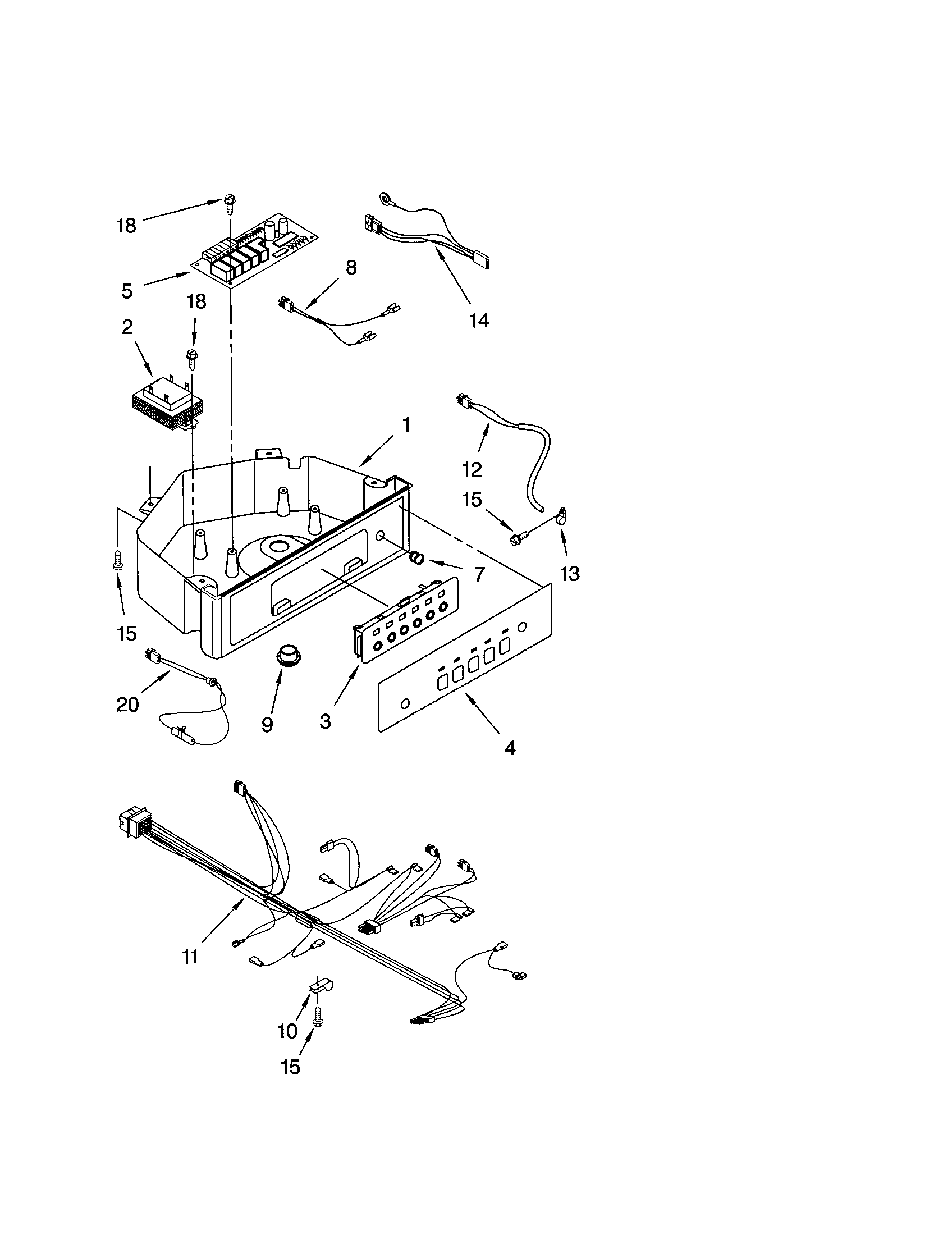 Kenmore 10689489995 control panel diagram