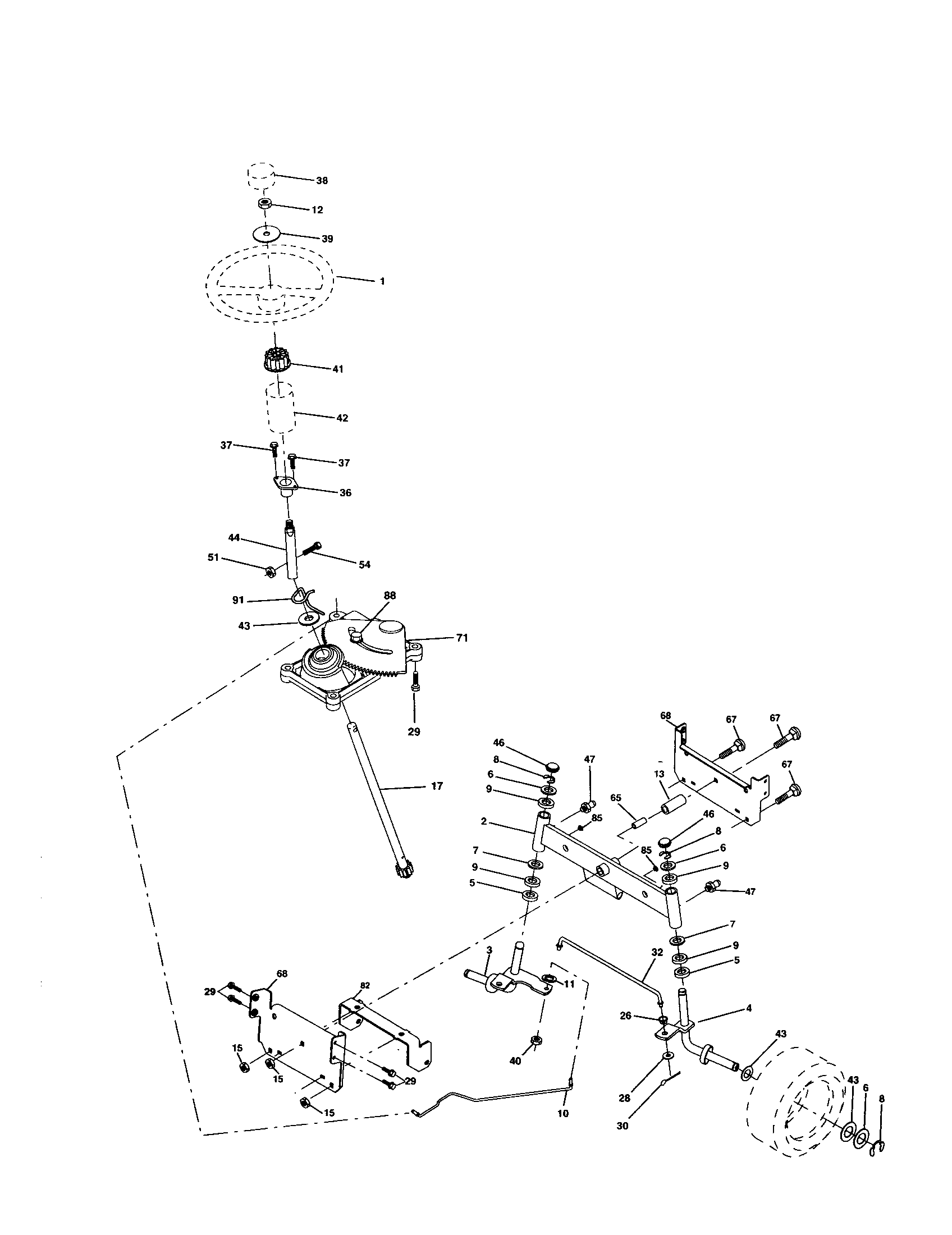 Craftsman 917277160 steering assembly diagram