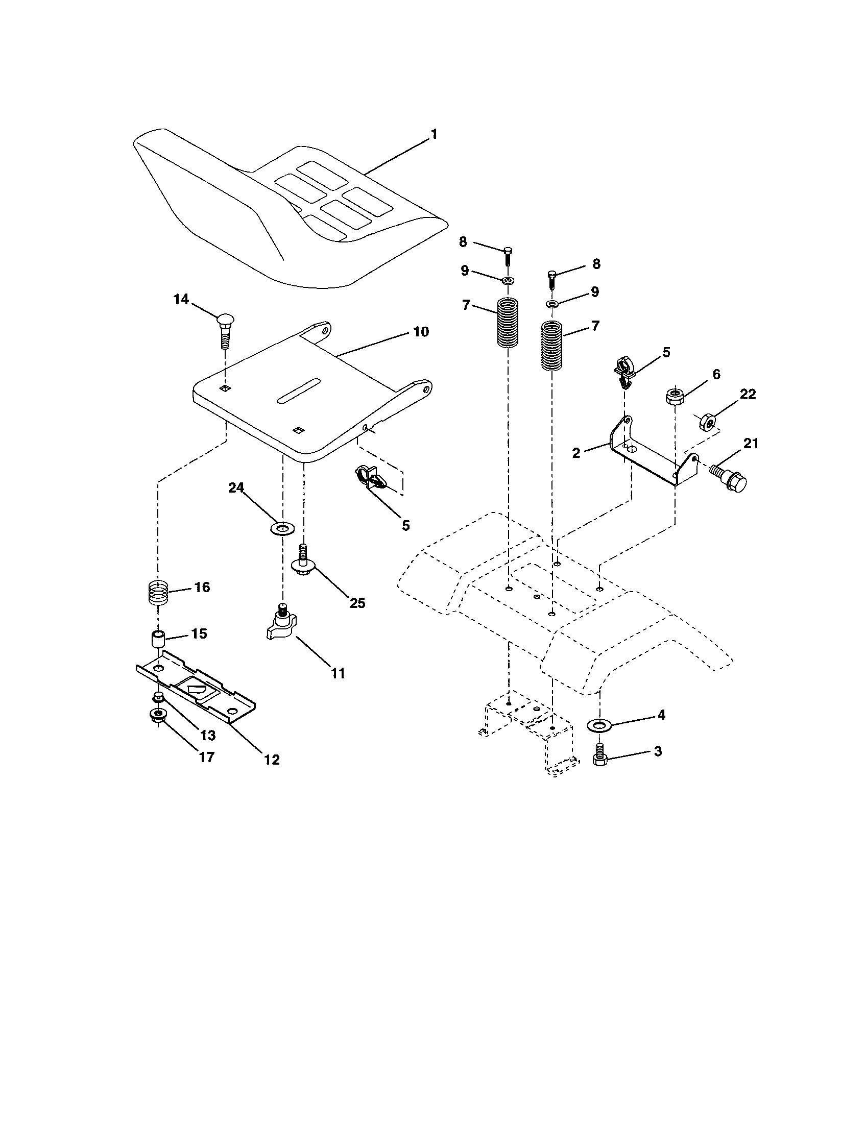 Craftsman 917277160 seat assembly diagram