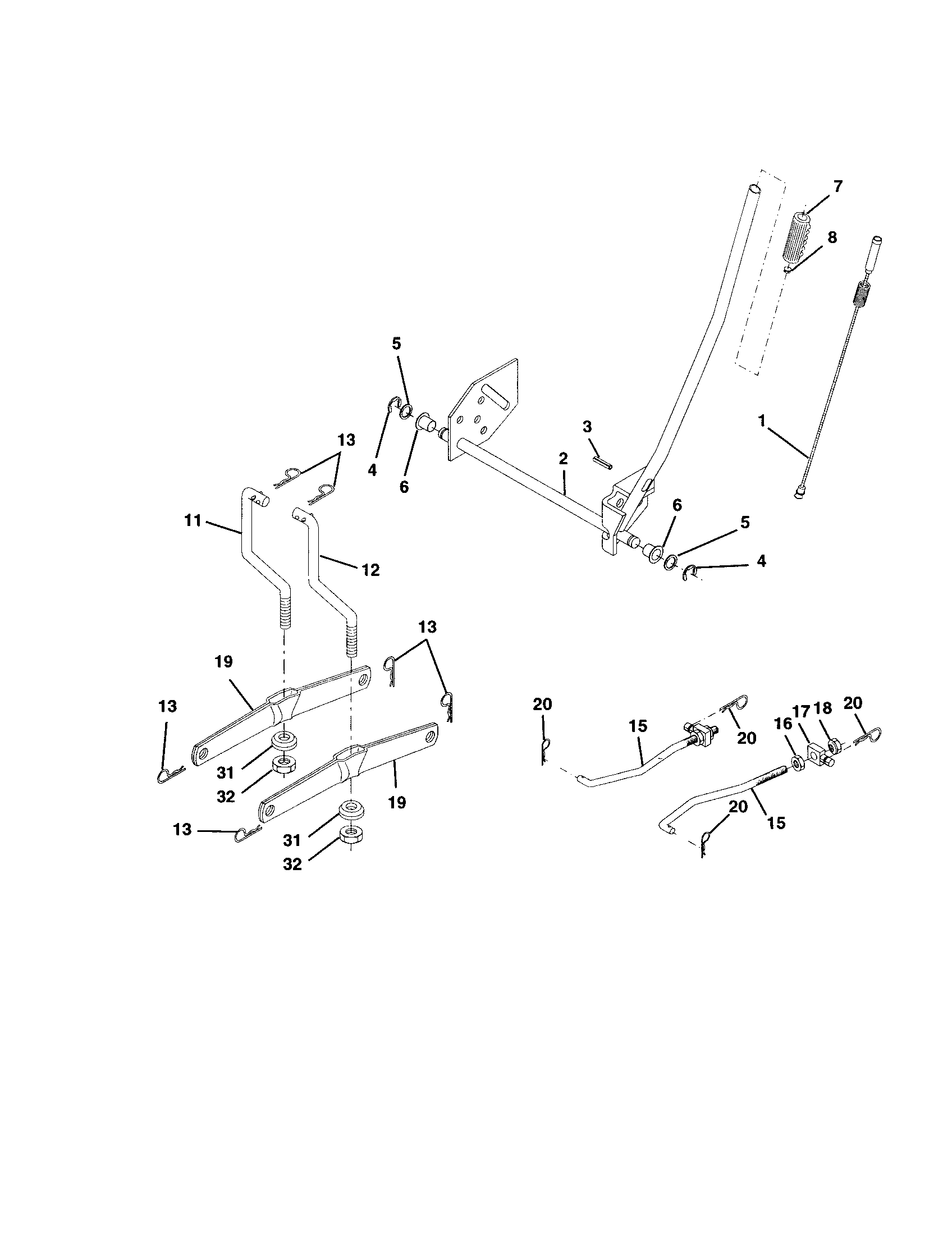 Craftsman 917277160 mower lift diagram