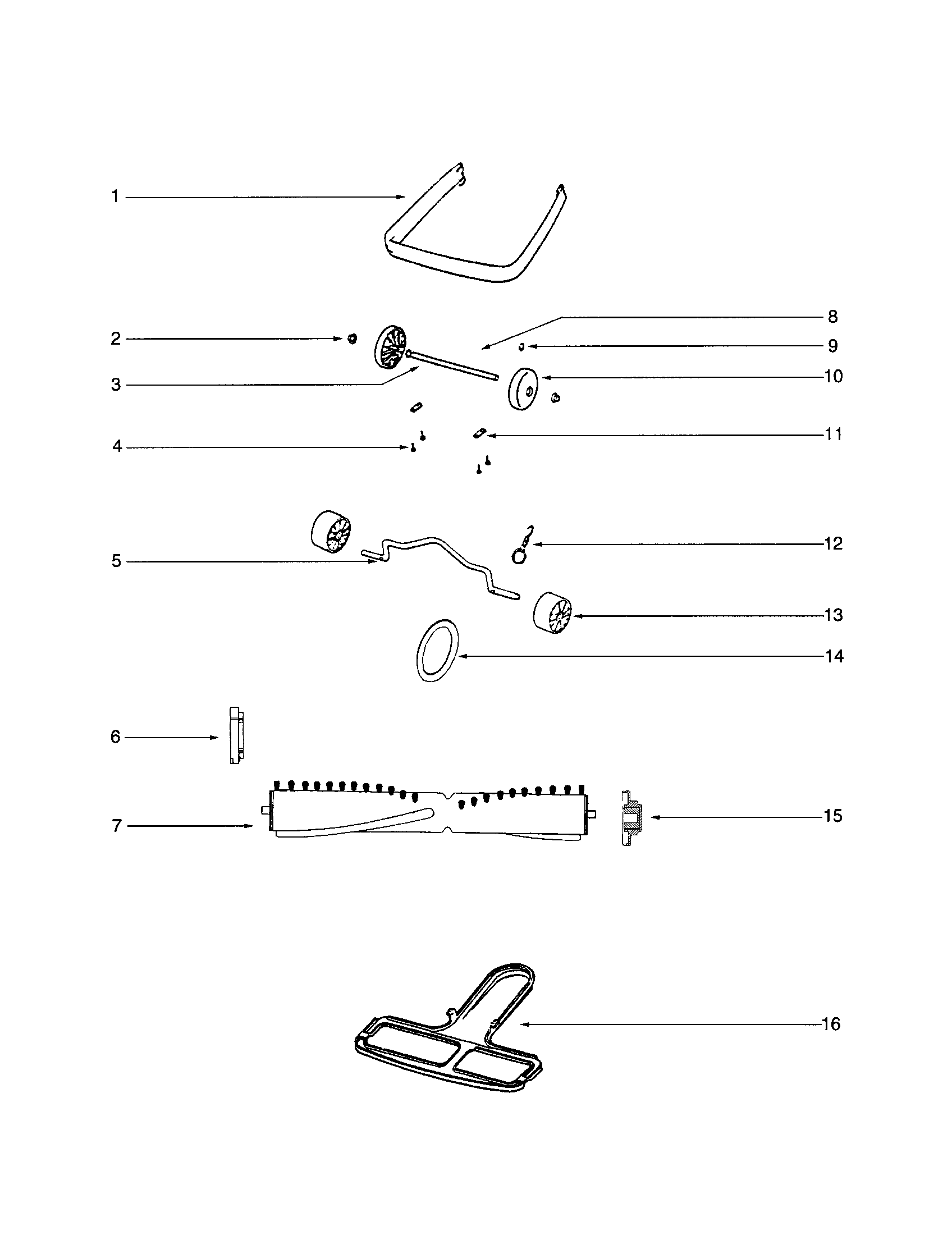 Eureka C2133A guard/wheel and axle diagram