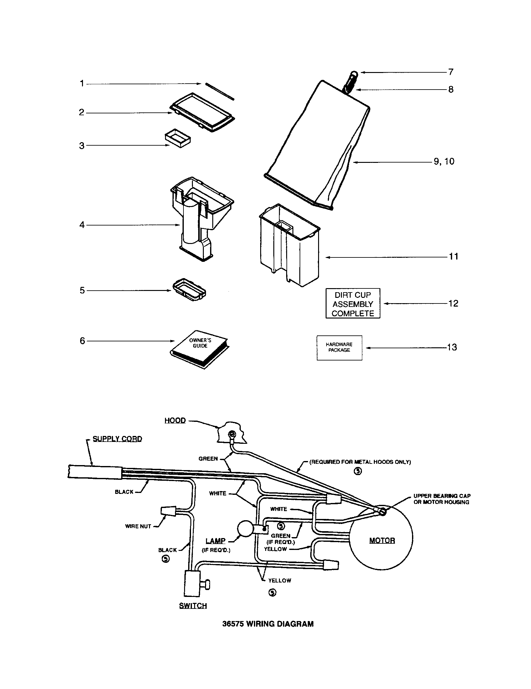 Eureka C2133A bag/wiring diagram diagram