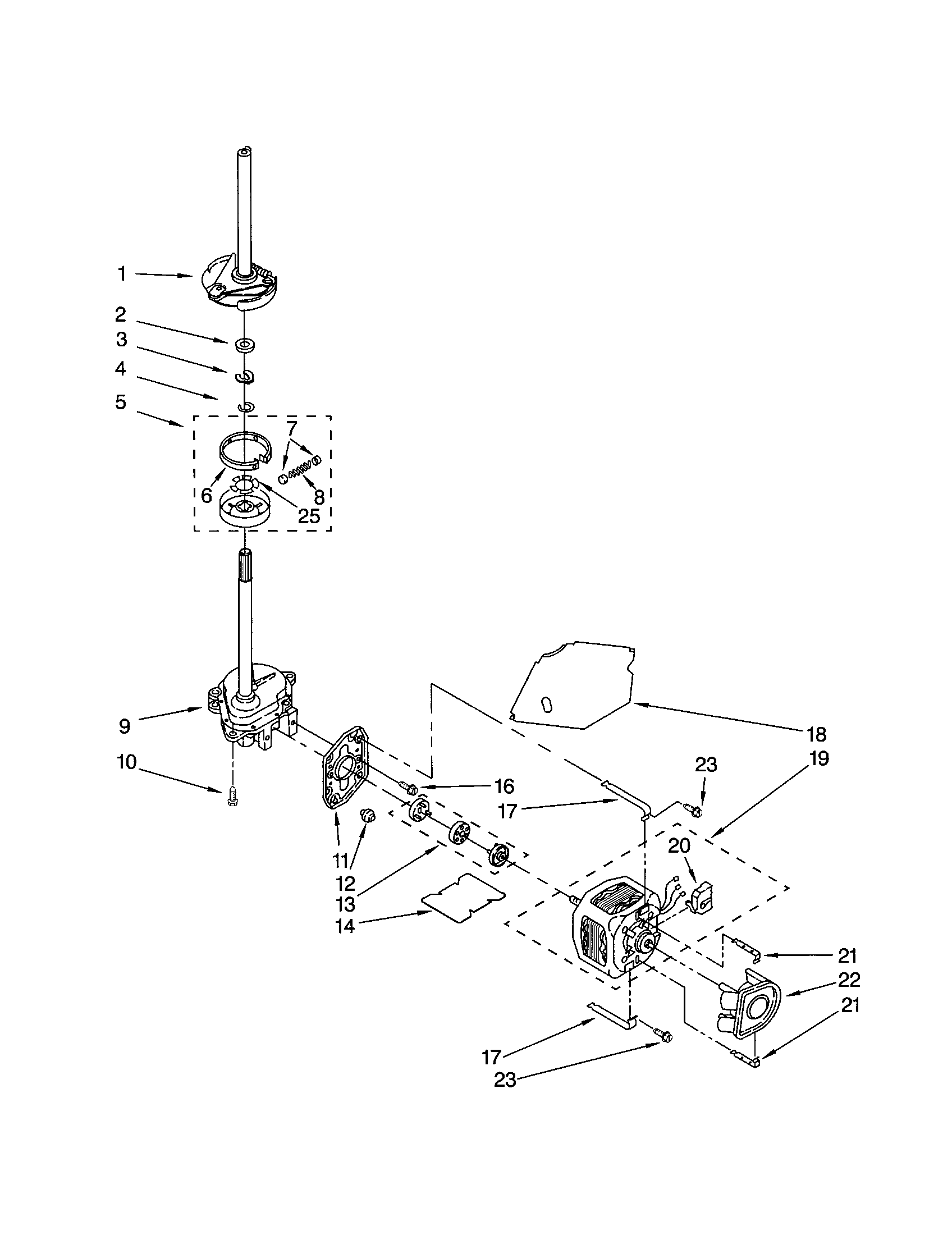 Kenmore 11024292300 brake/clutch/gearcase/motor/pump diagram