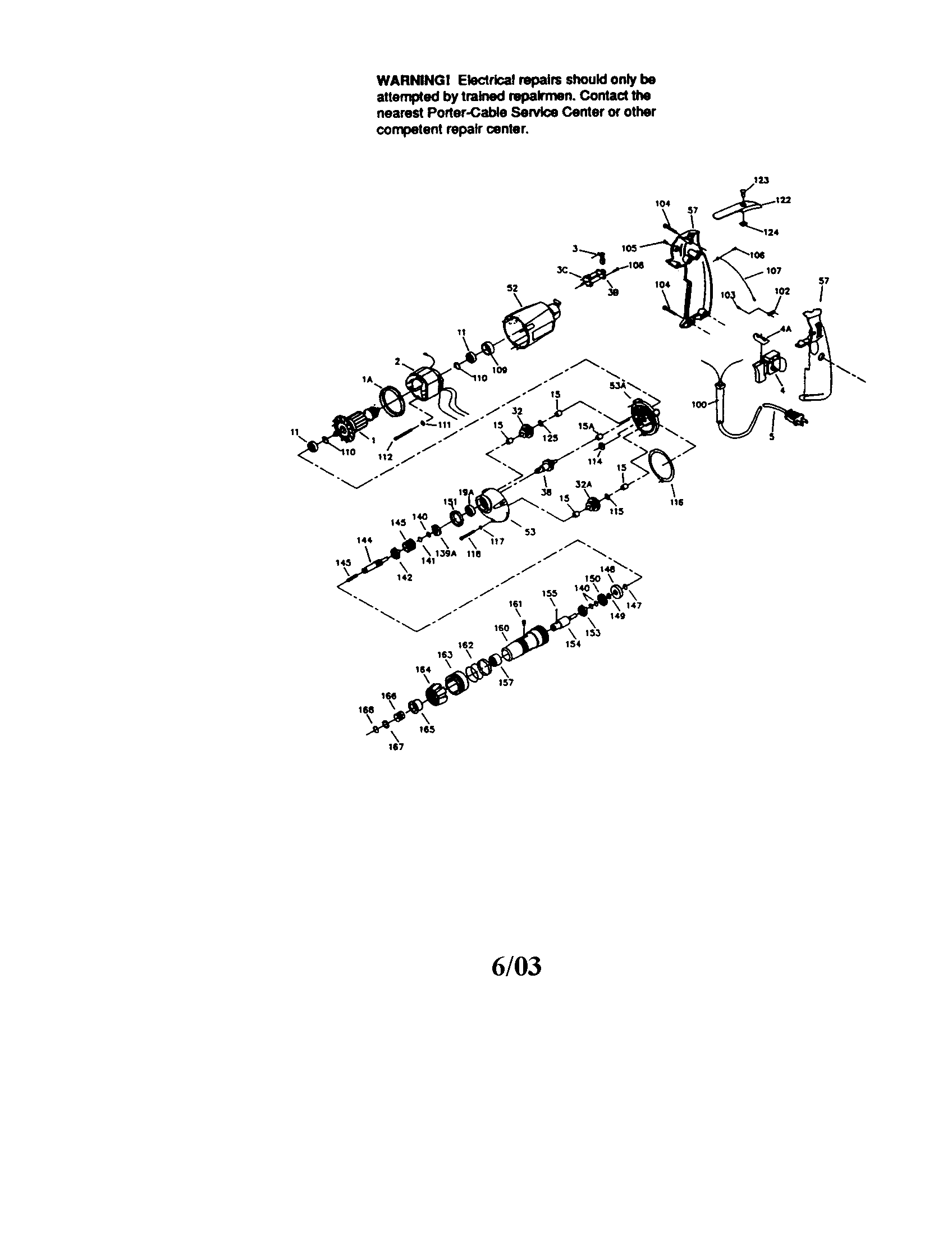 Porter Cable 6633 fastener driver diagram