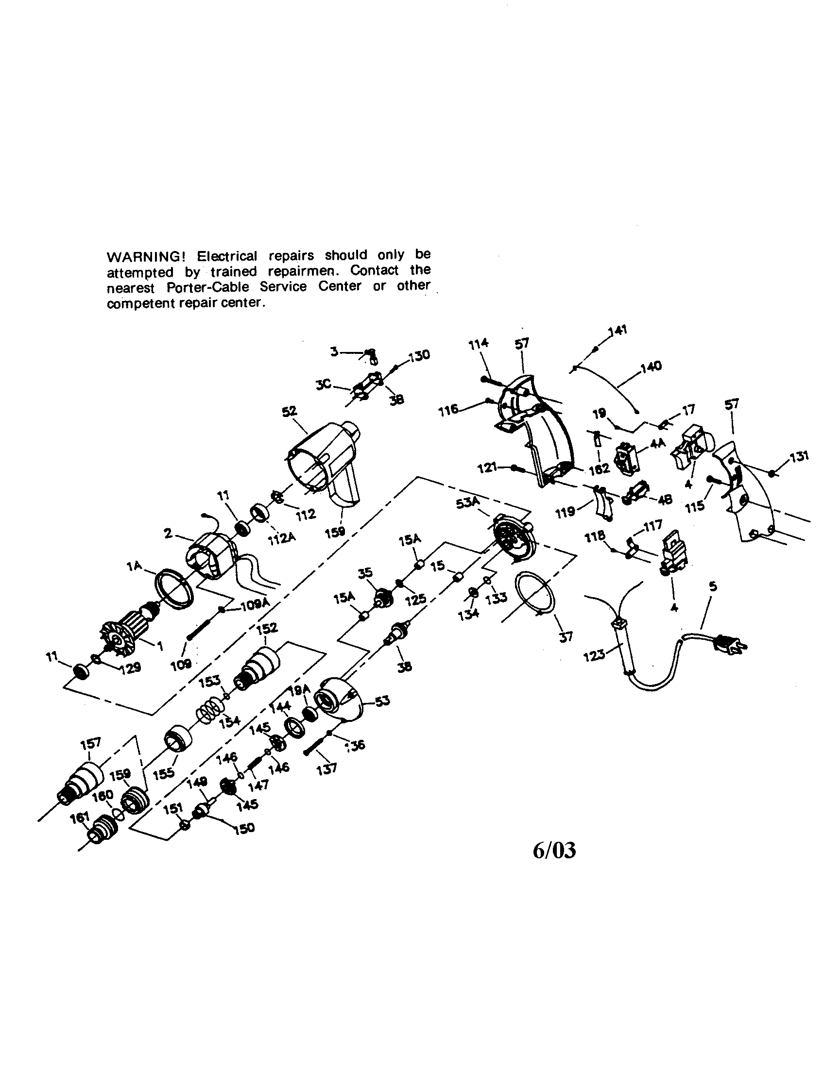 Porter Cable 7545 fasteners diagram
