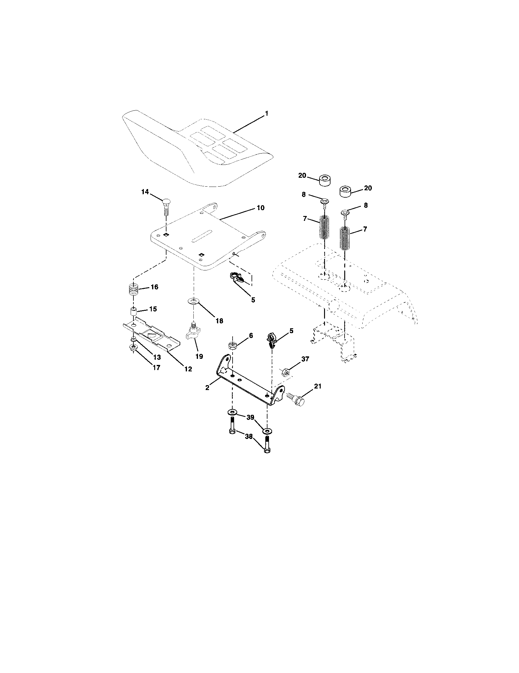 Craftsman 917276041 seat assembly diagram