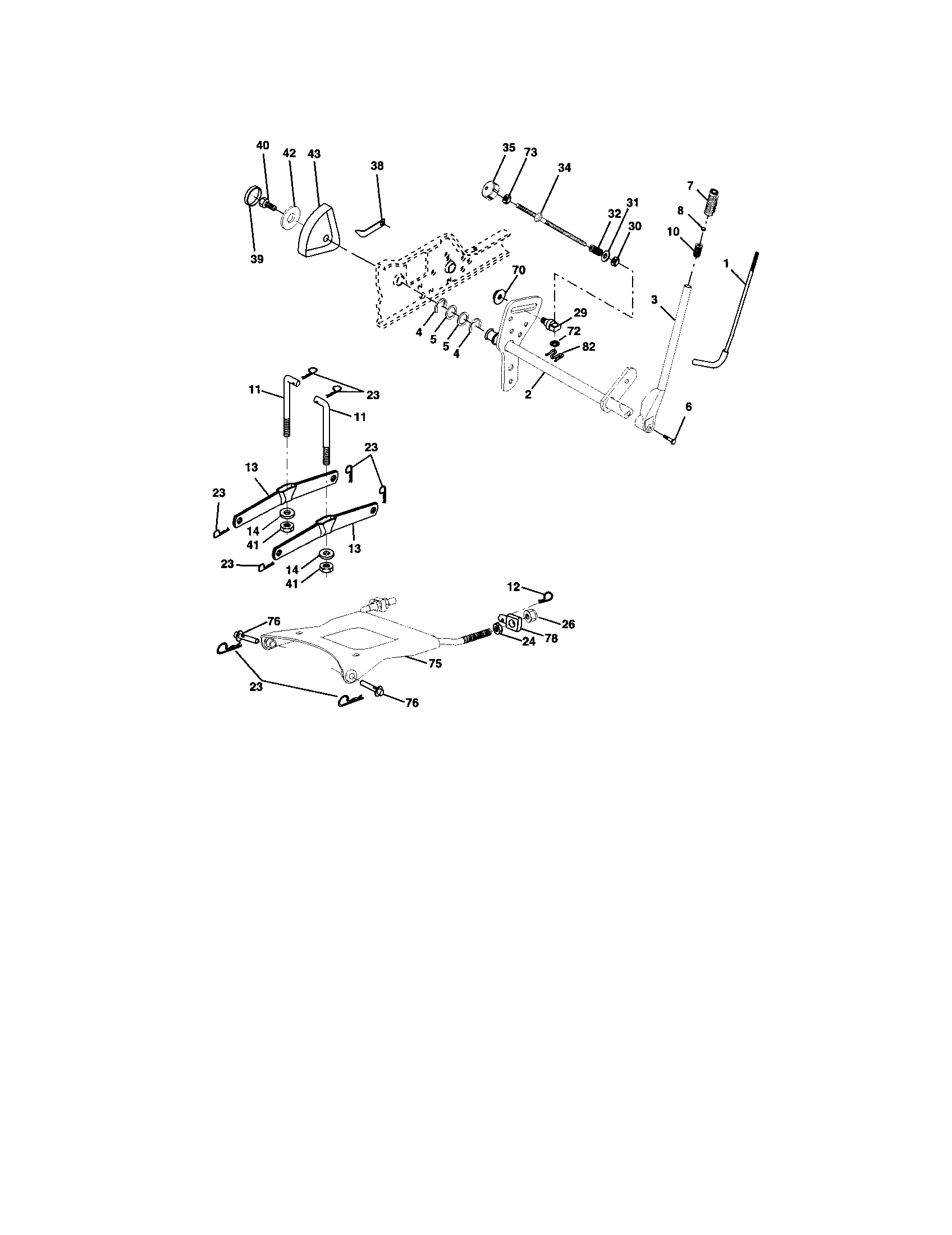 Craftsman 917276041 lift assembly diagram