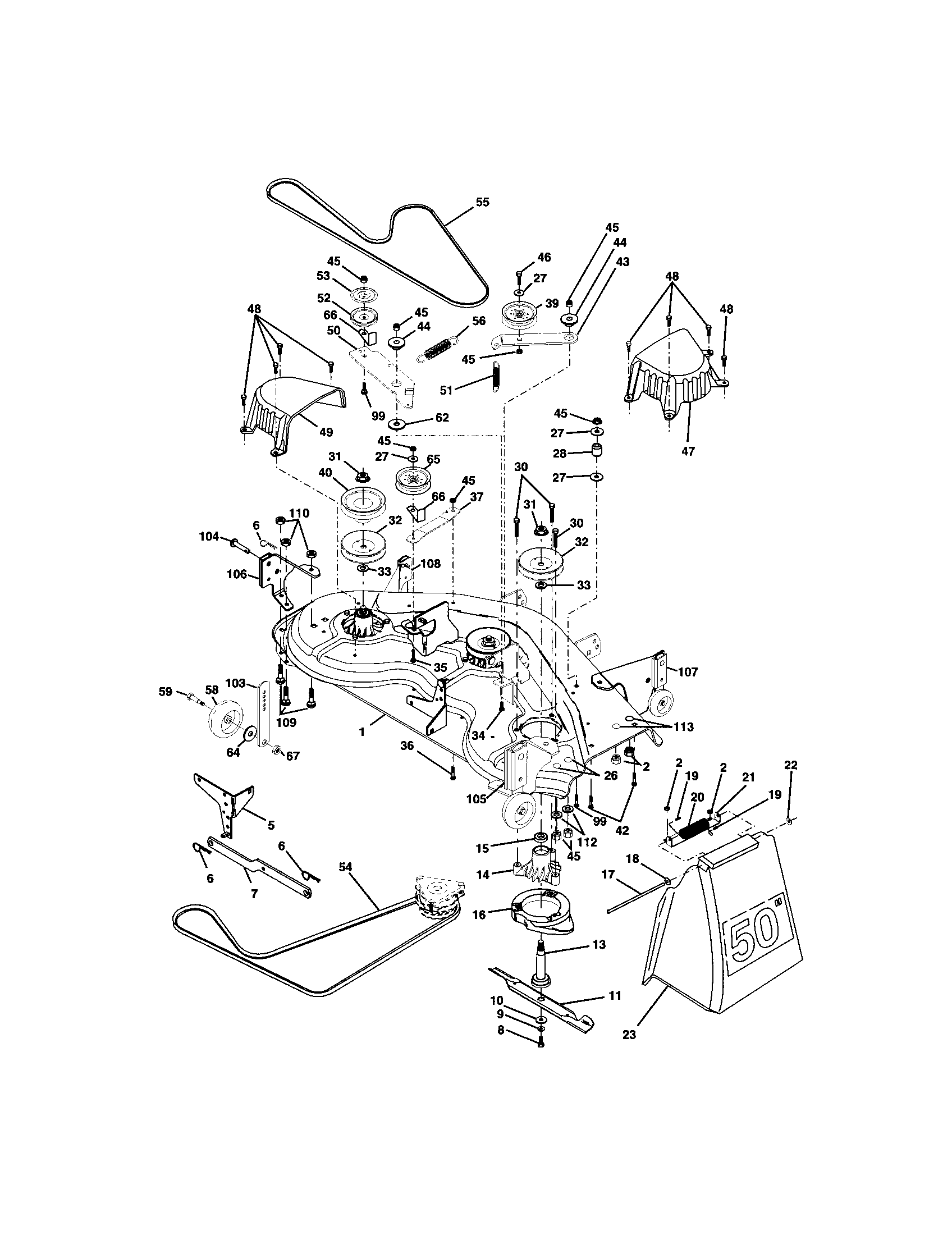 Craftsman 917276041 mower deck diagram