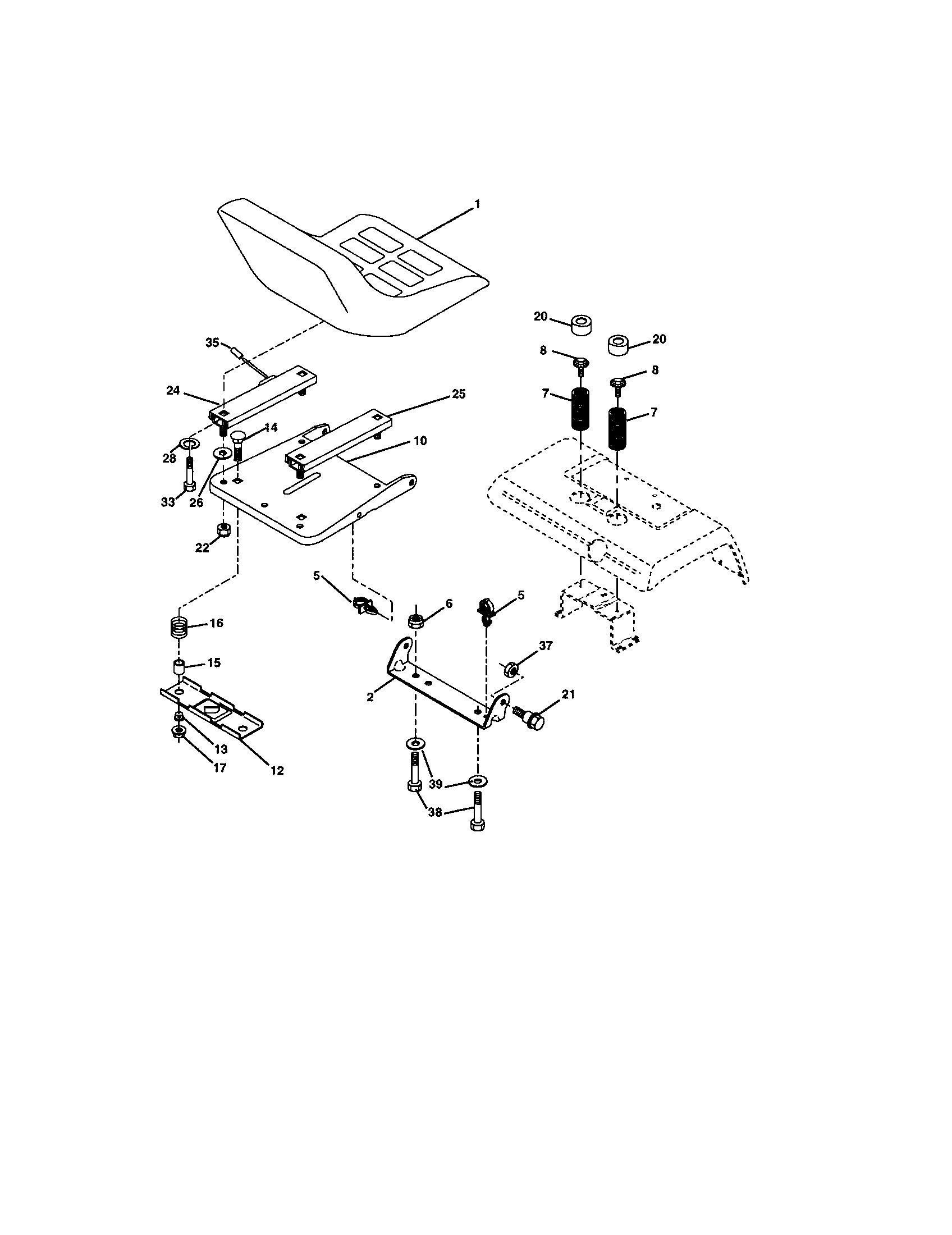Craftsman 917275285 seat assembly diagram