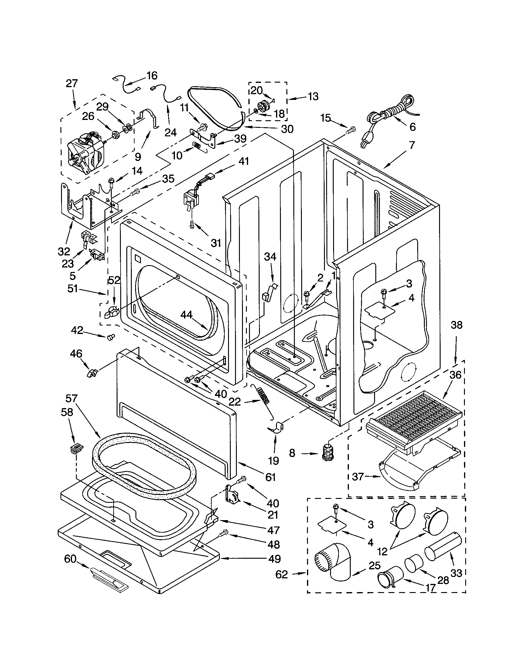 Kenmore 11074992300 cabinet diagram