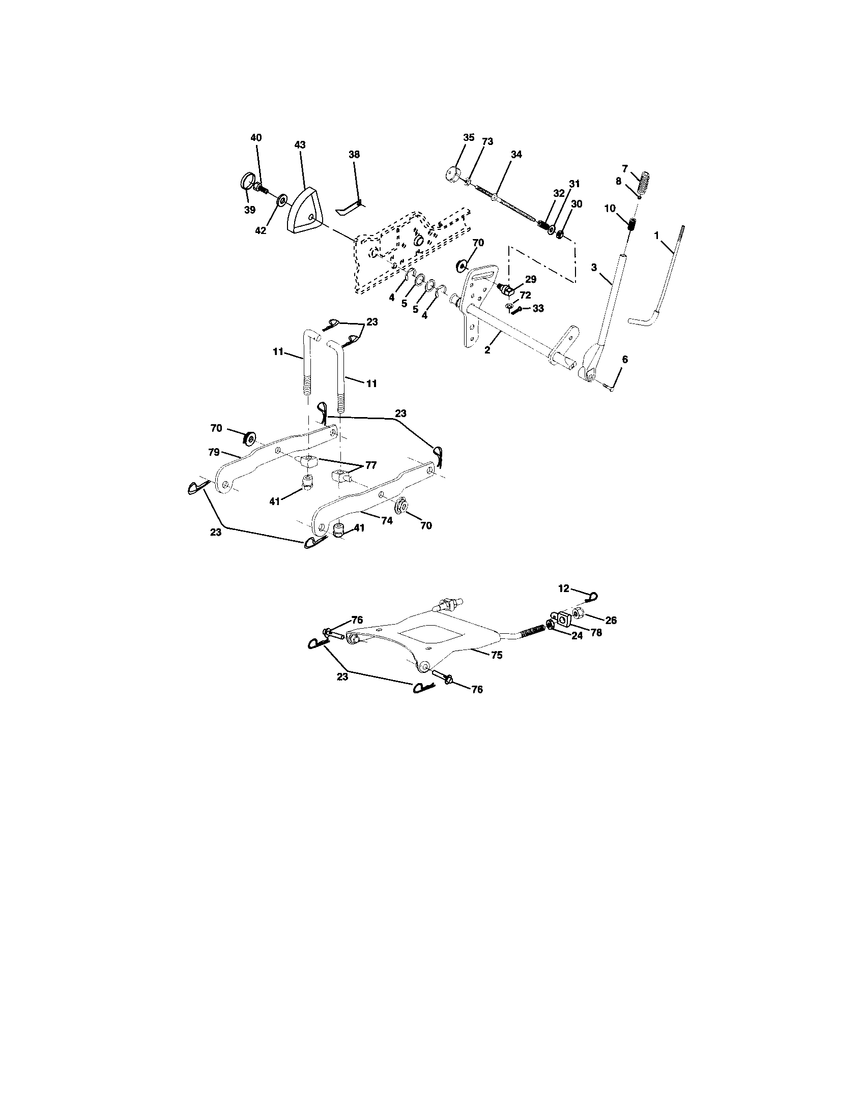 Craftsman 917276021 lift assembly diagram