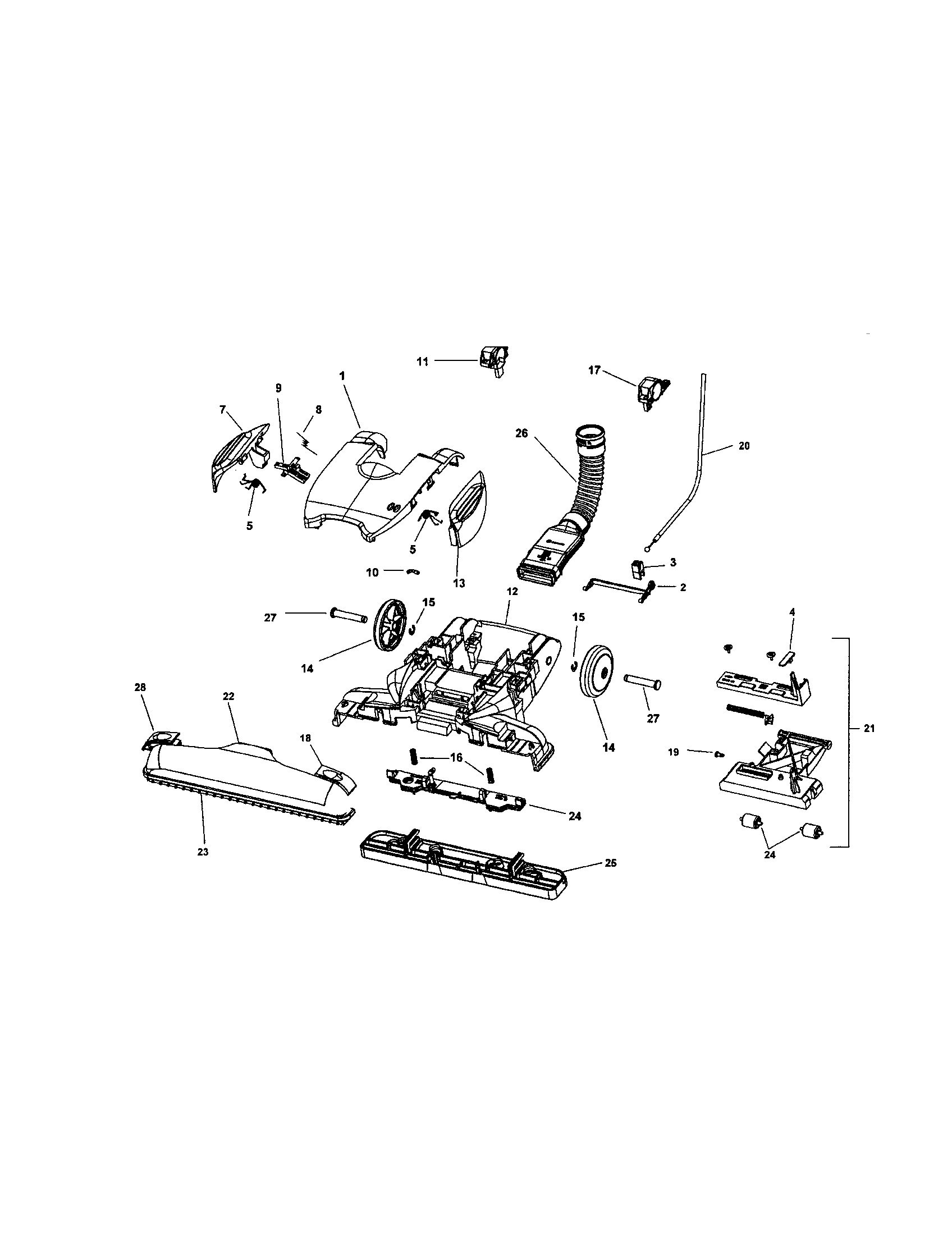 Hoover H2800-050 hood diagram
