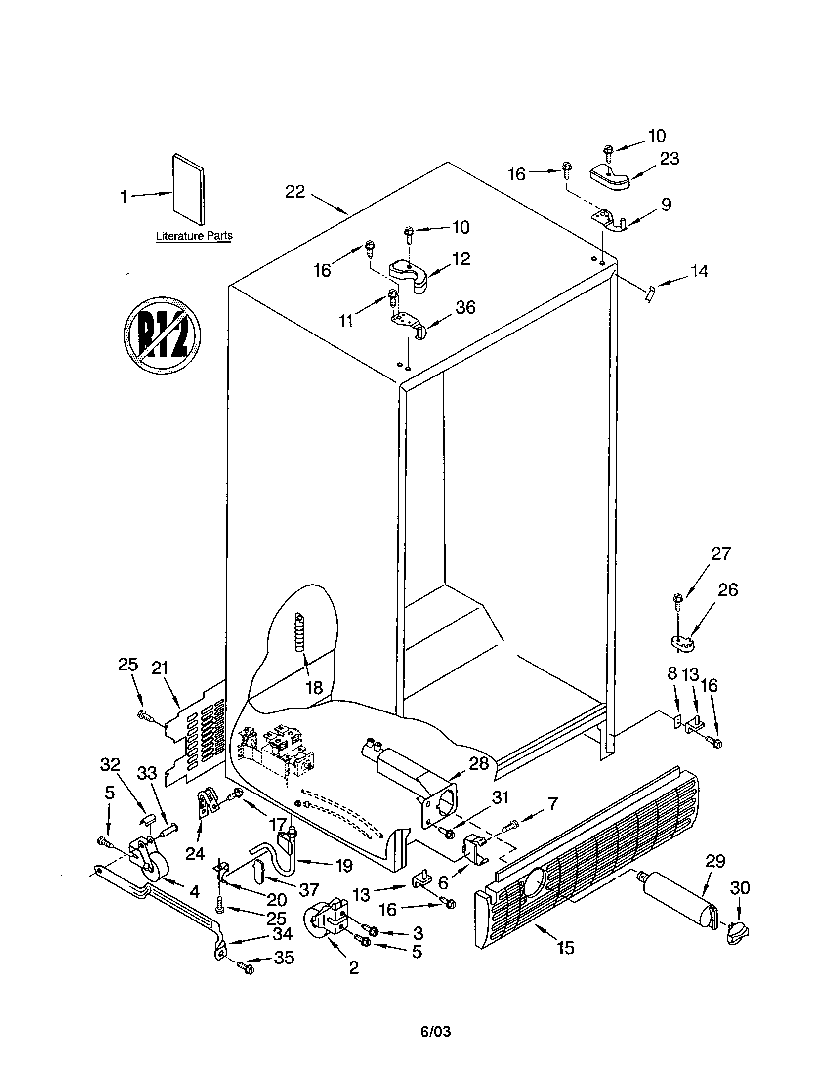 Kenmore 10653604200 cabinet diagram