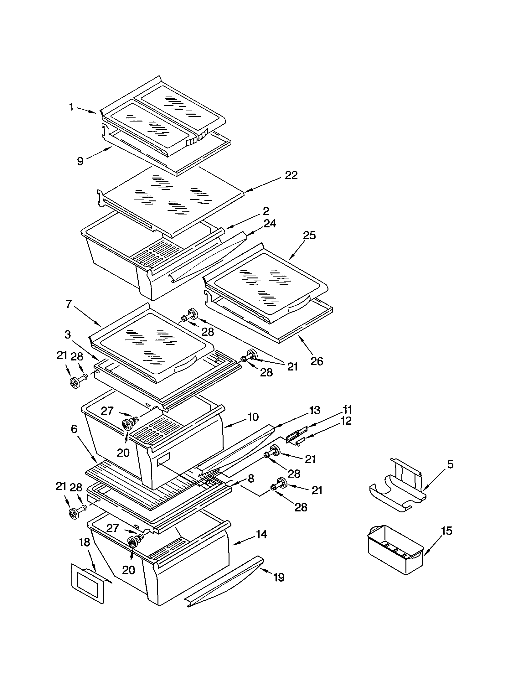 Kenmore 10653604200 refrigerator shelf diagram