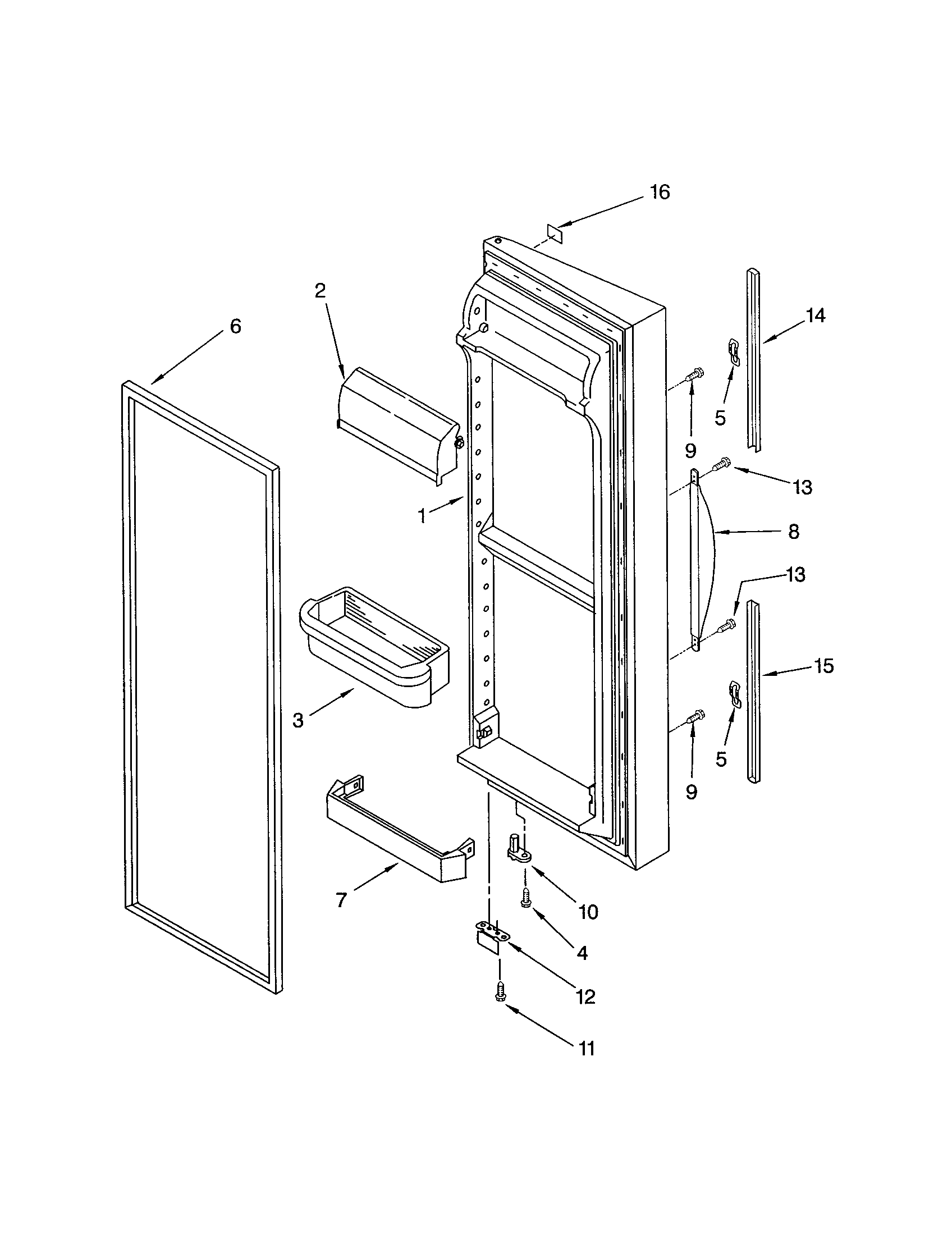 Kenmore 10653604200 refrigerator door diagram