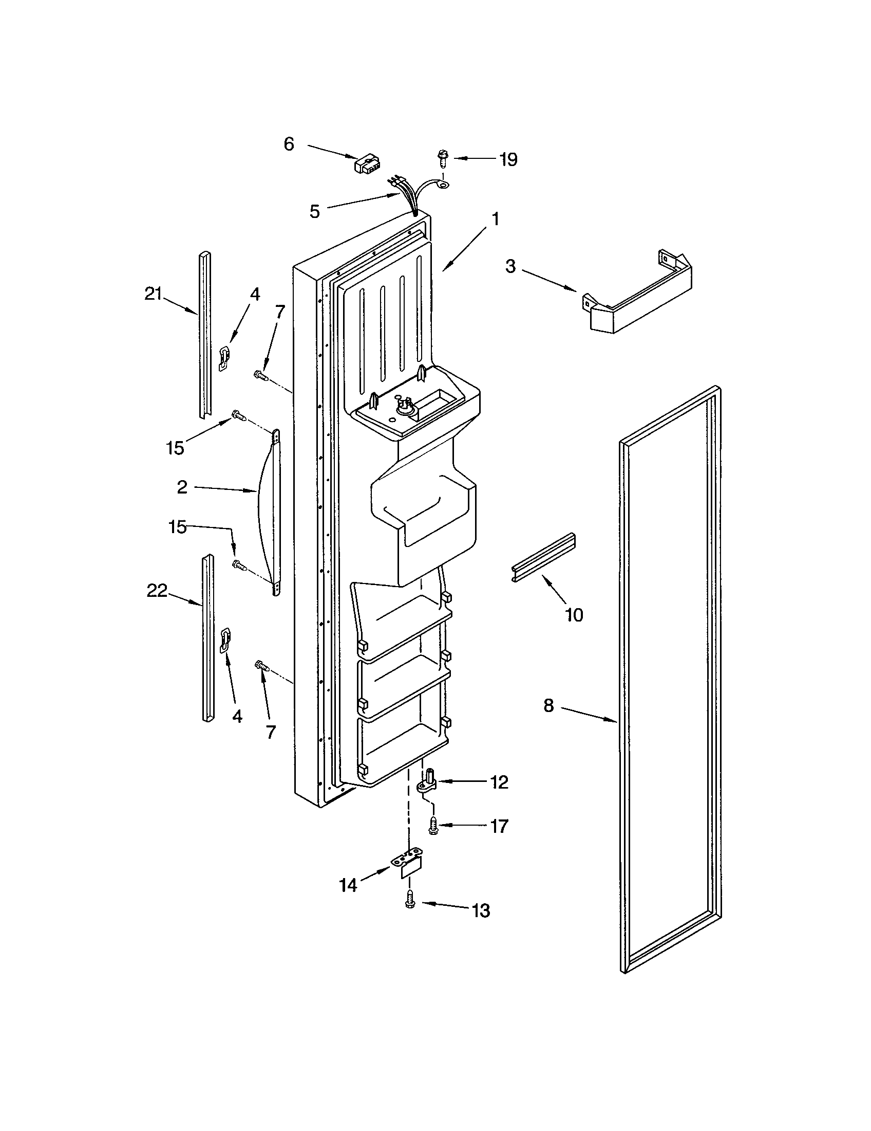 Kenmore 10653604200 freezer door diagram