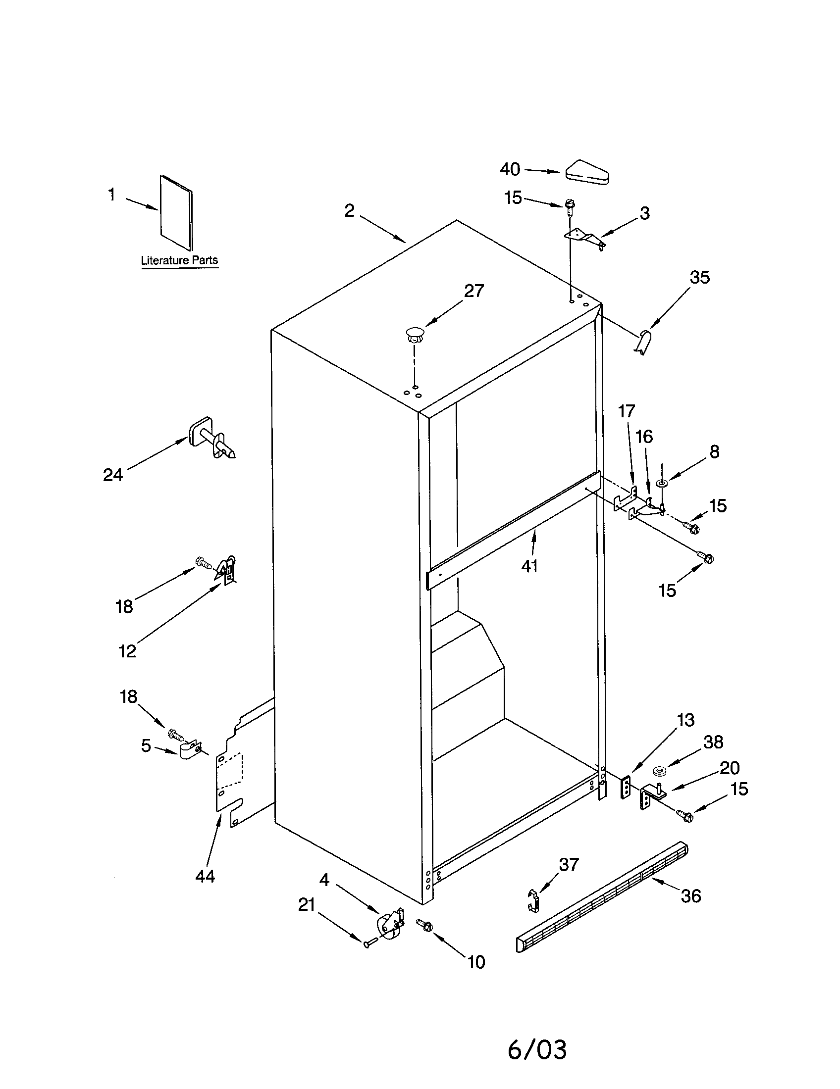 Kenmore 10673193302 cabinet diagram