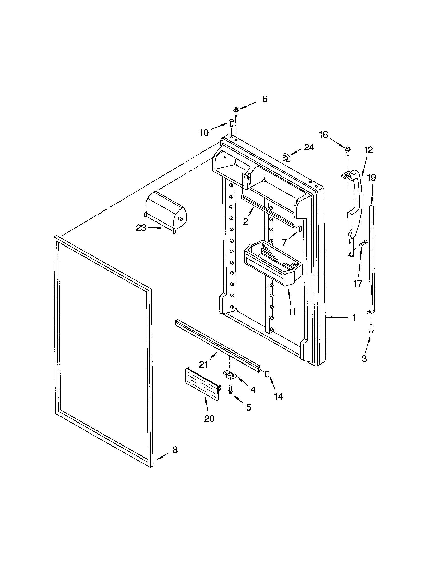 Kenmore 10673193302 refrigerator door diagram