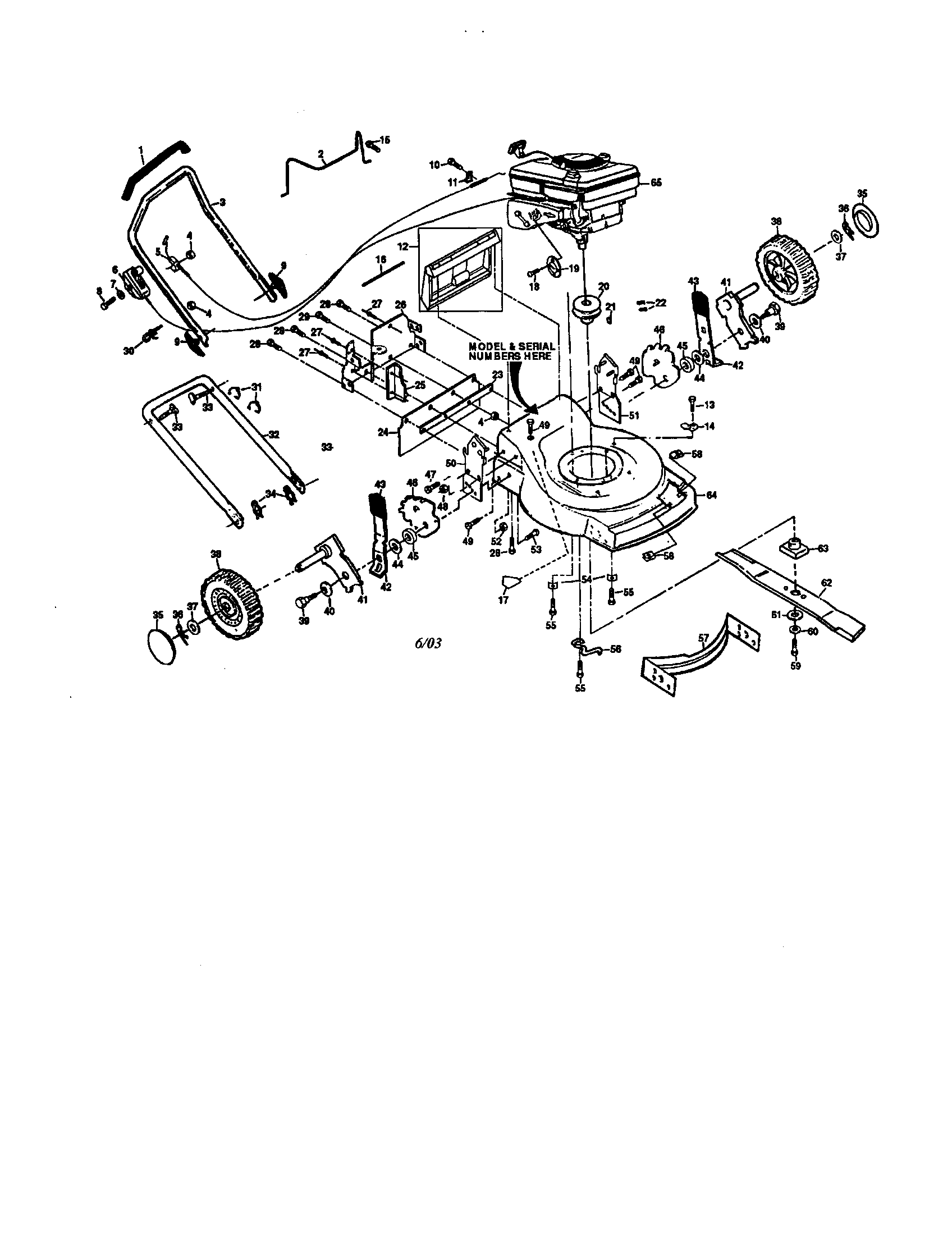 Poulan PP850P wheel/tires/bag diagram