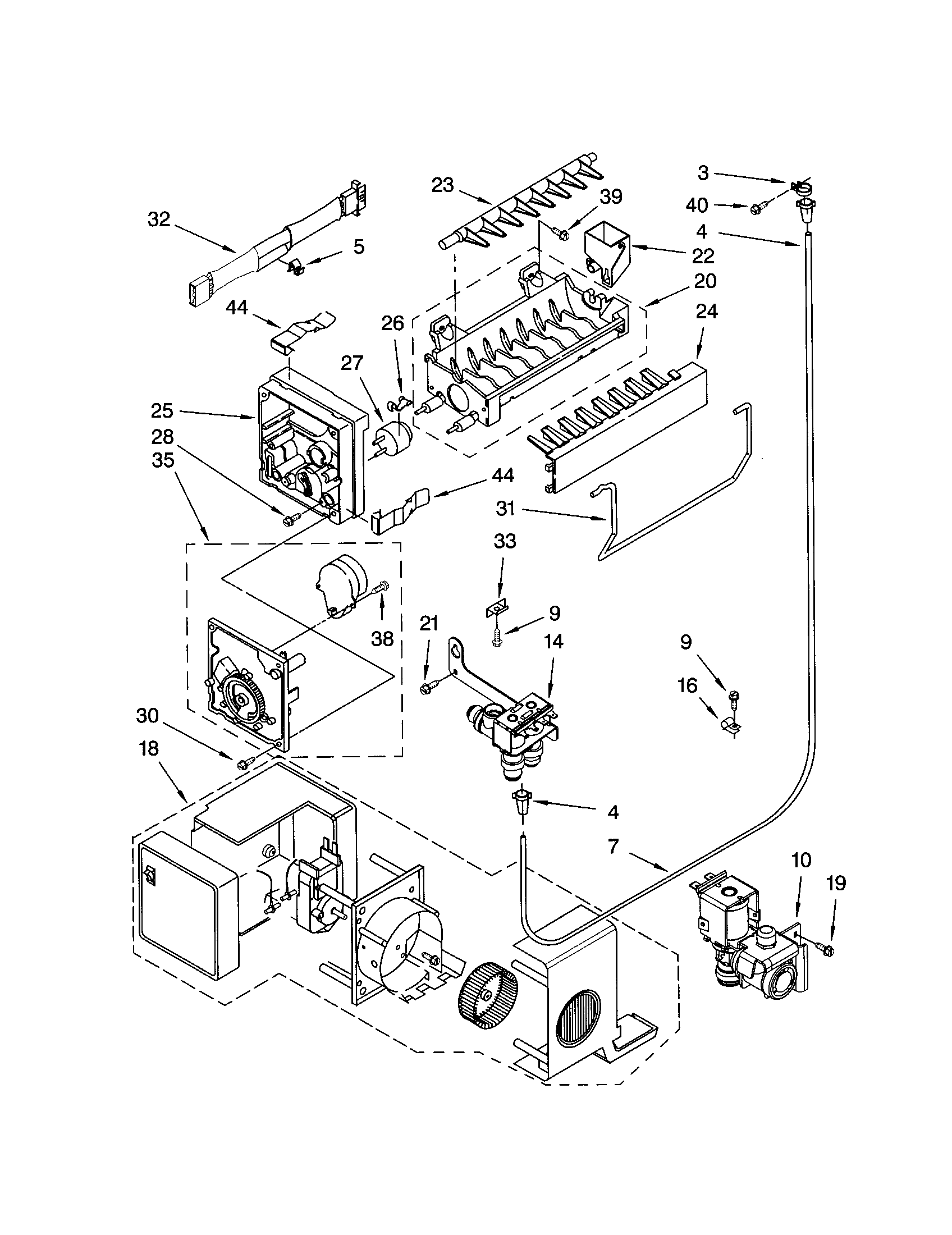 Kenmore 10672209202 icemaker diagram