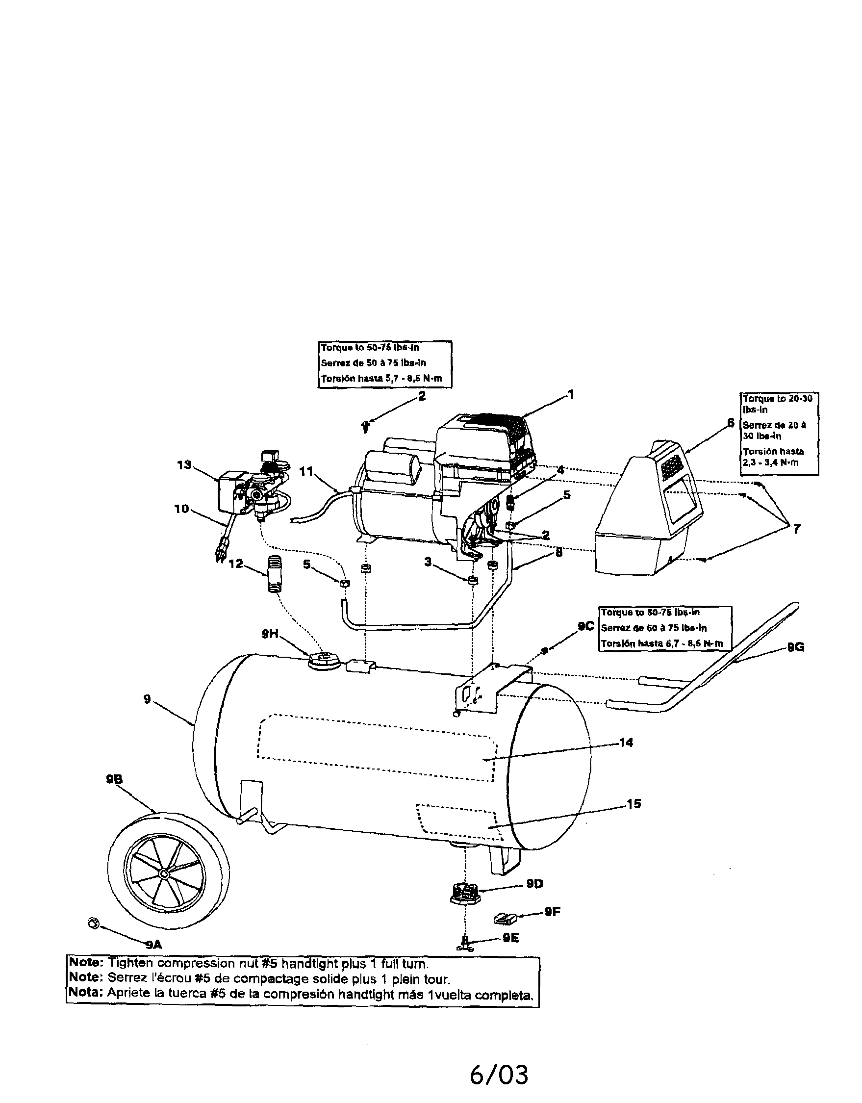 Coleman P0502010 pump/motor/manifold diagram