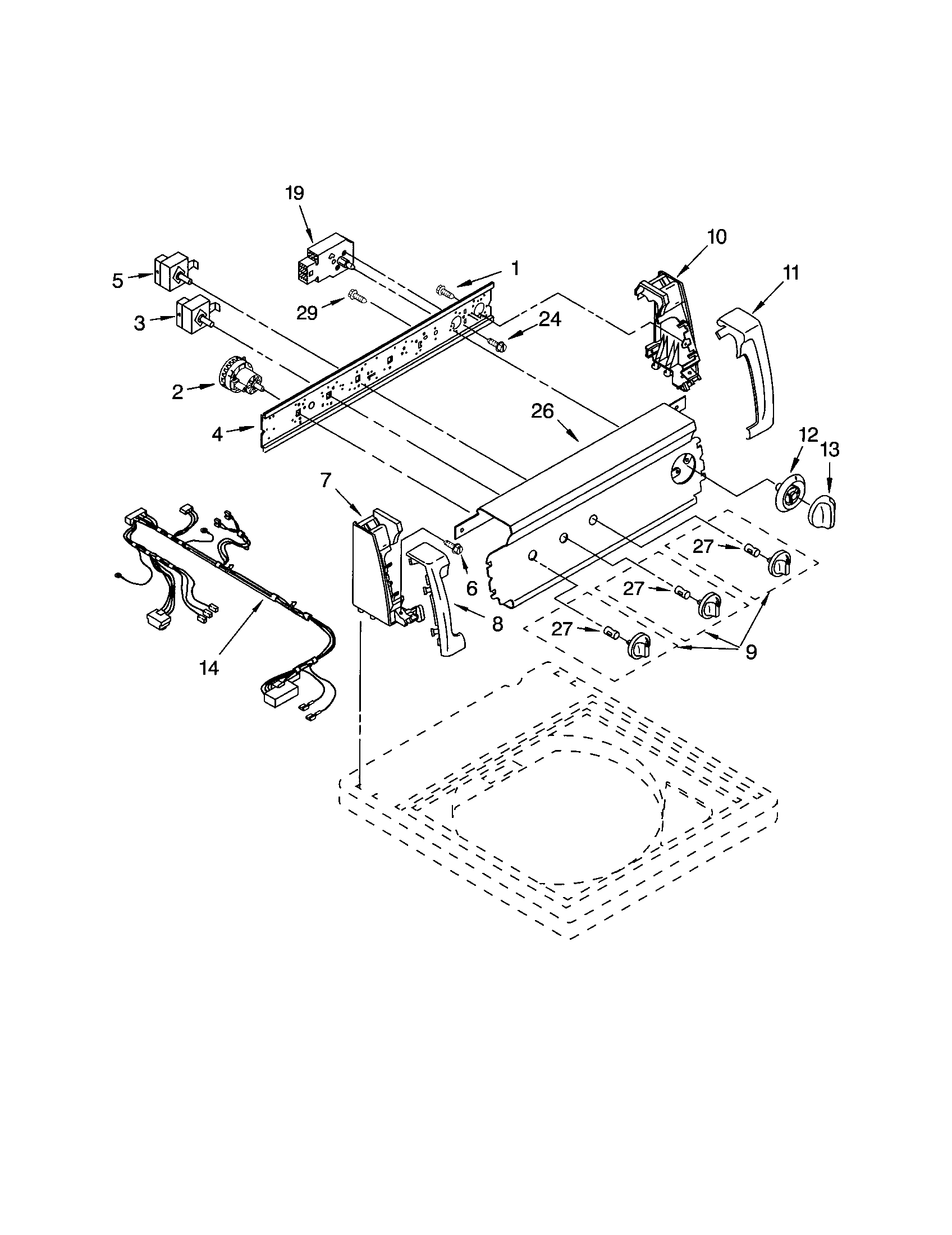 Kenmore 11024852300 control panel diagram
