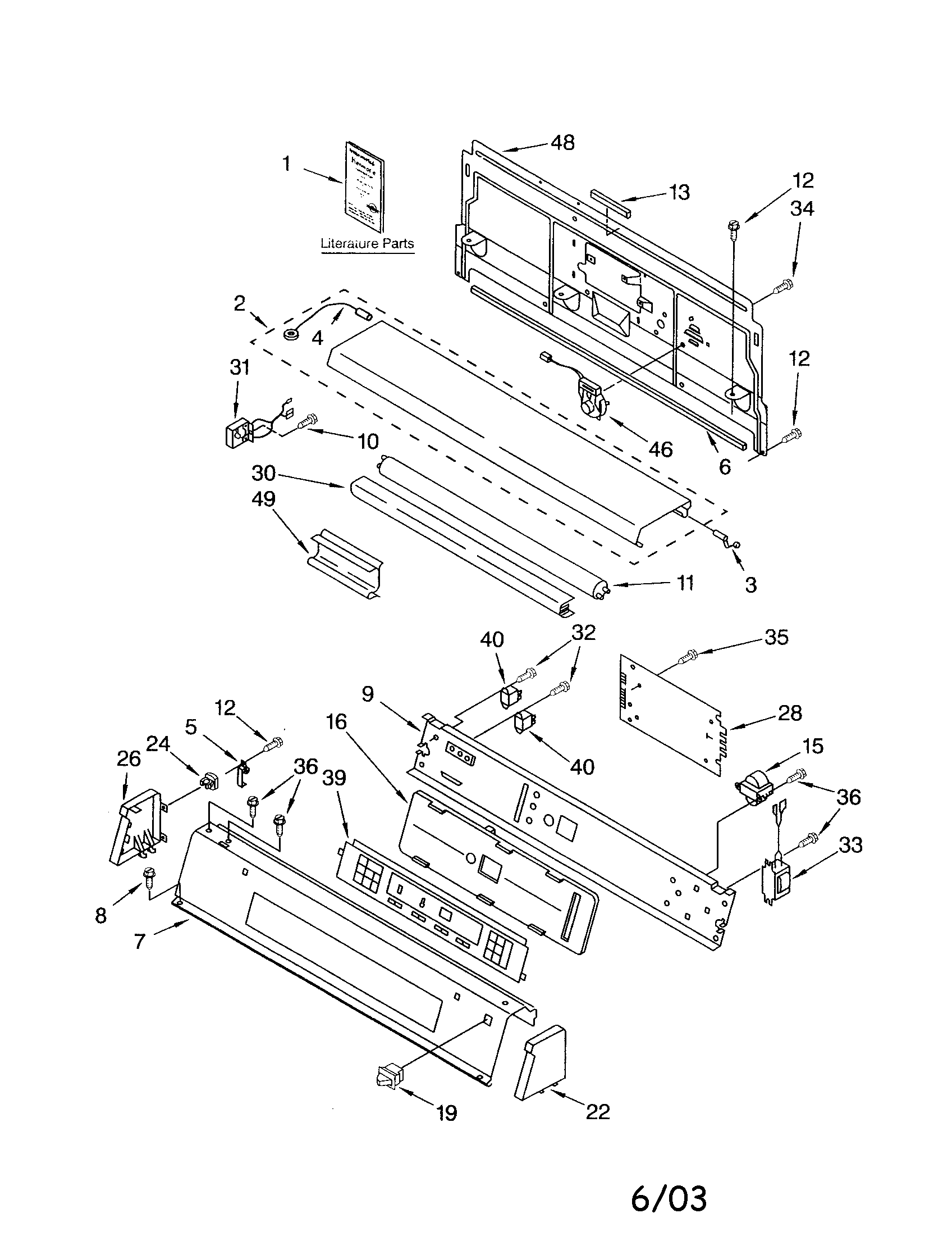 Kenmore 11076952690 console panel diagram