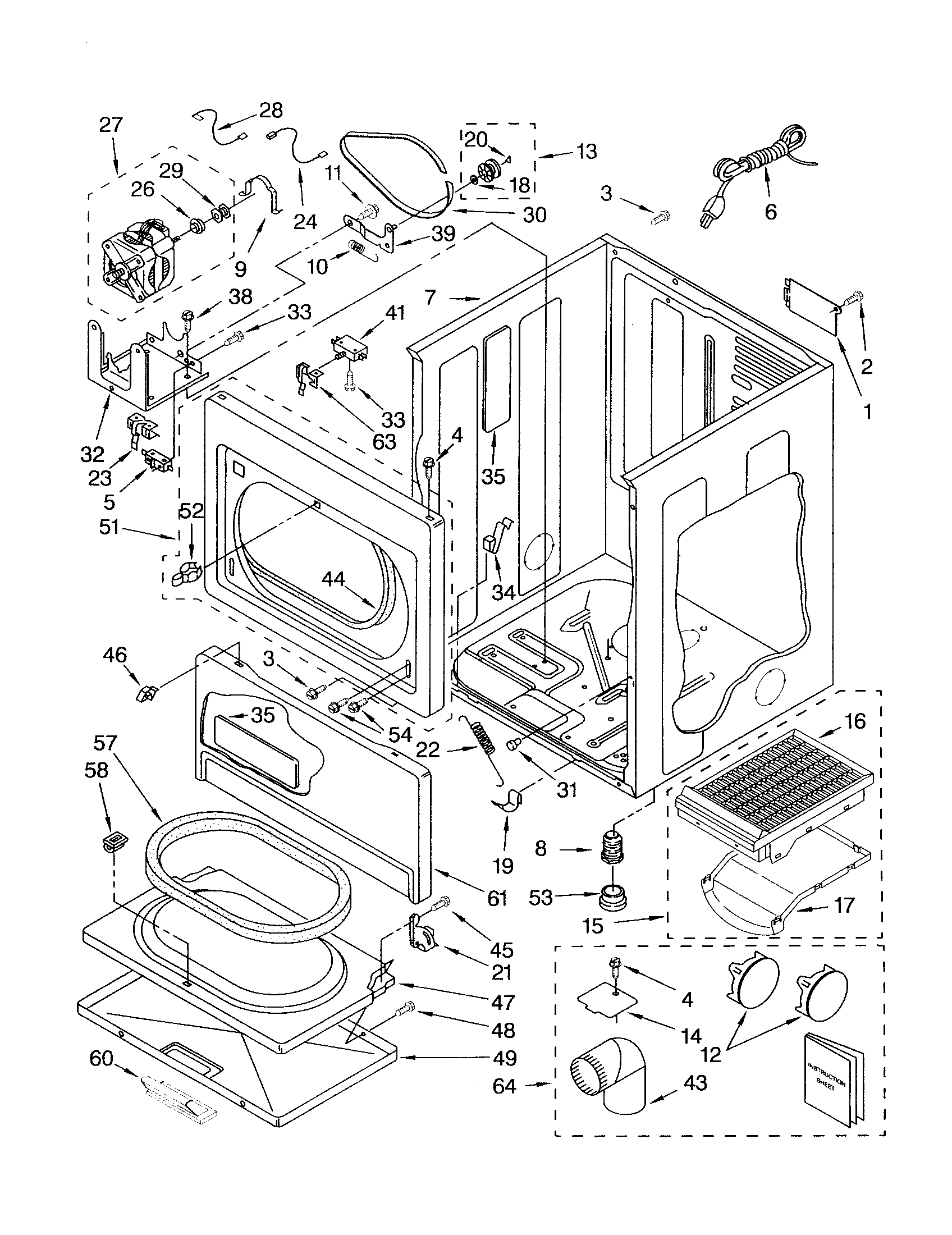Kenmore 11076952690 cabinet diagram