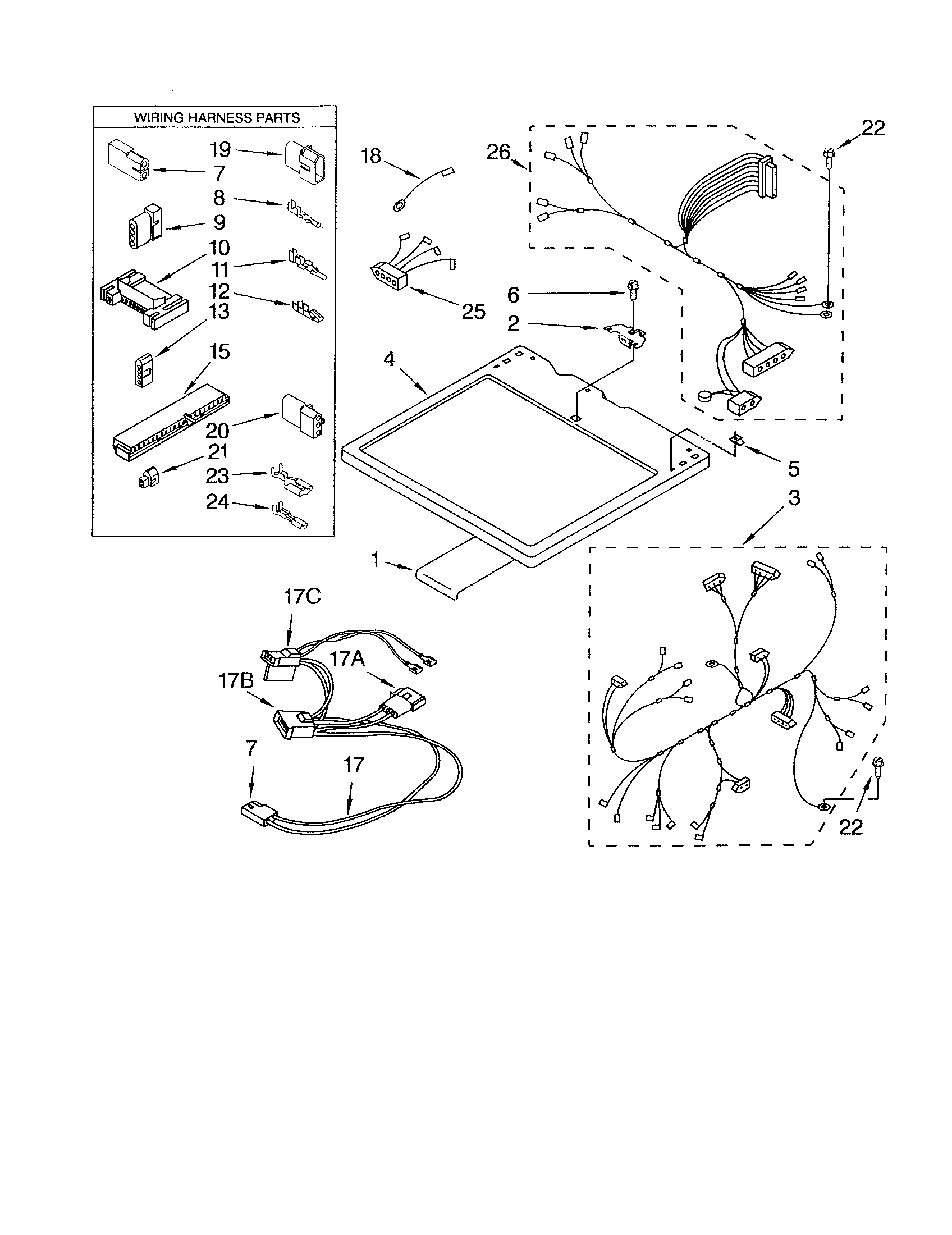 Kenmore 11076952690 dryer top diagram