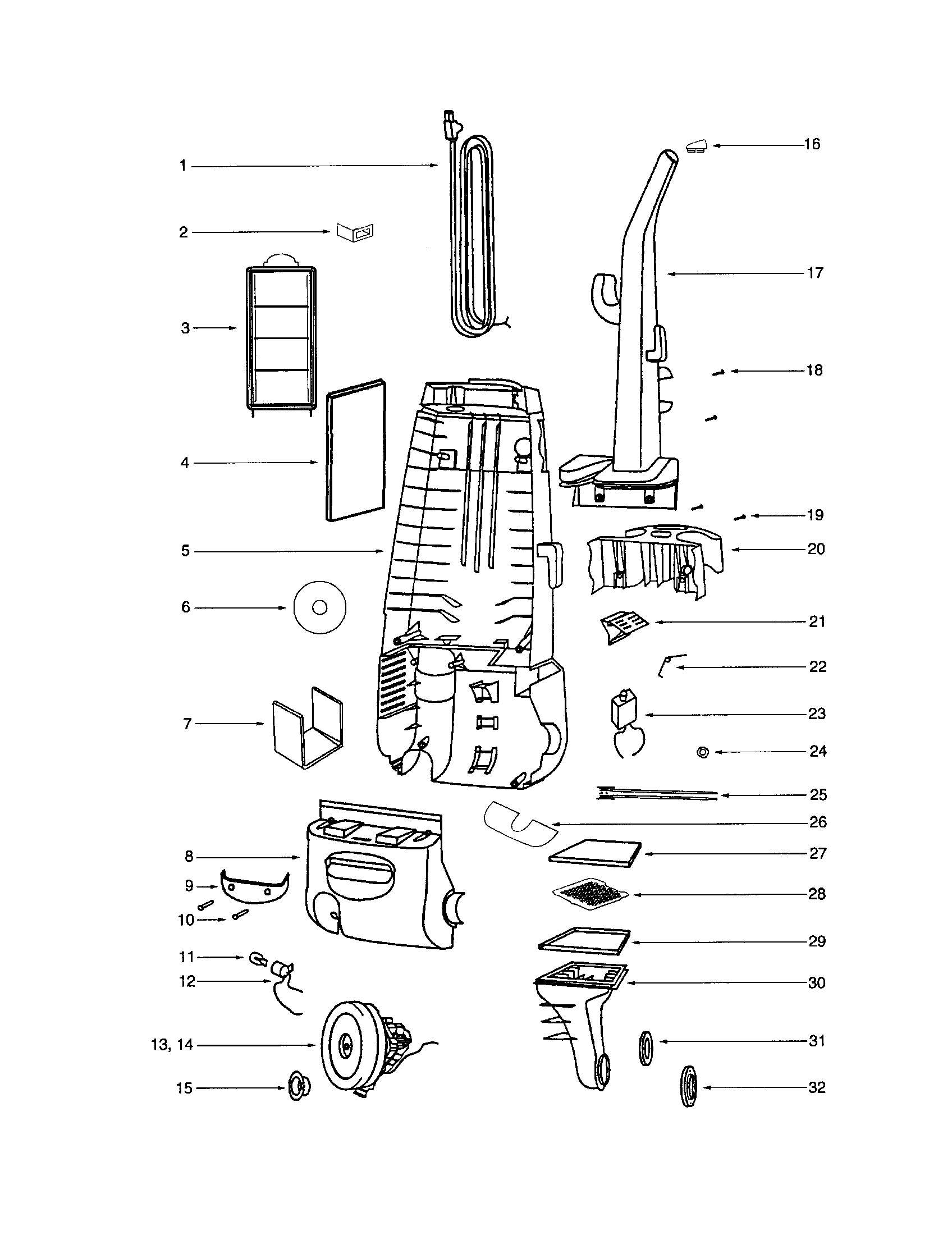 Eureka 4498AS motor/rear housing/cover diagram