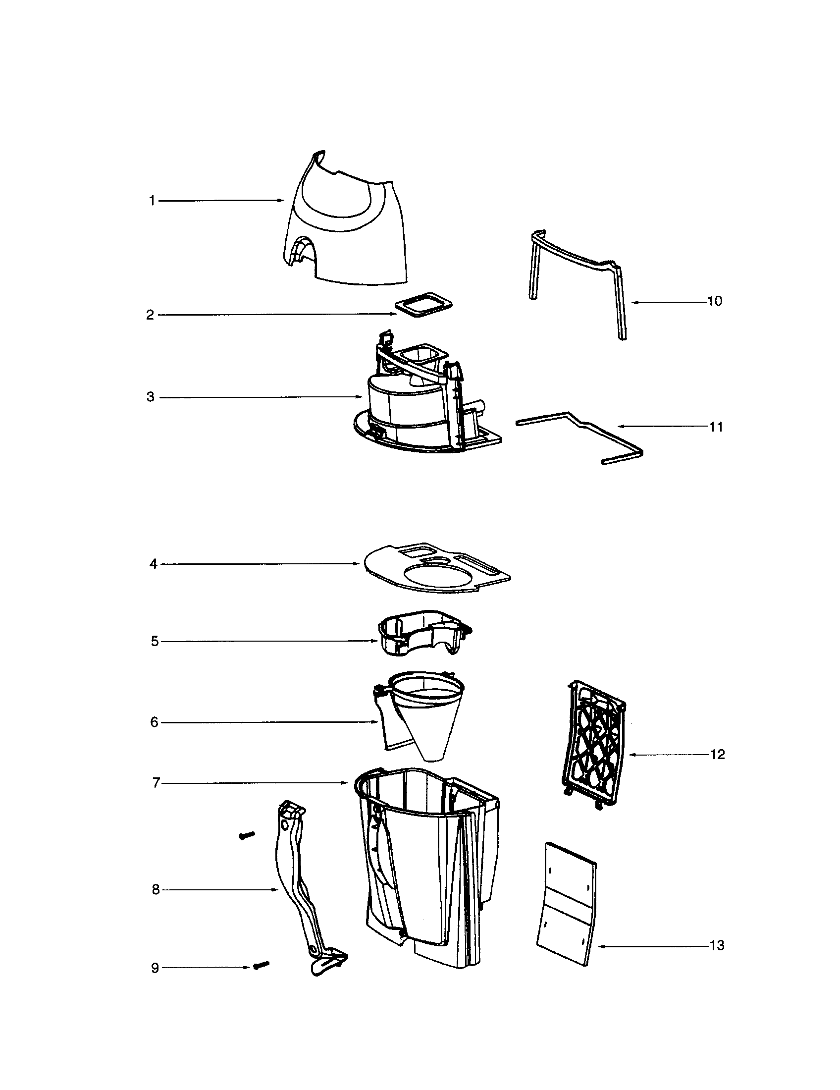 Eureka 4498AS cyclone assembly diagram