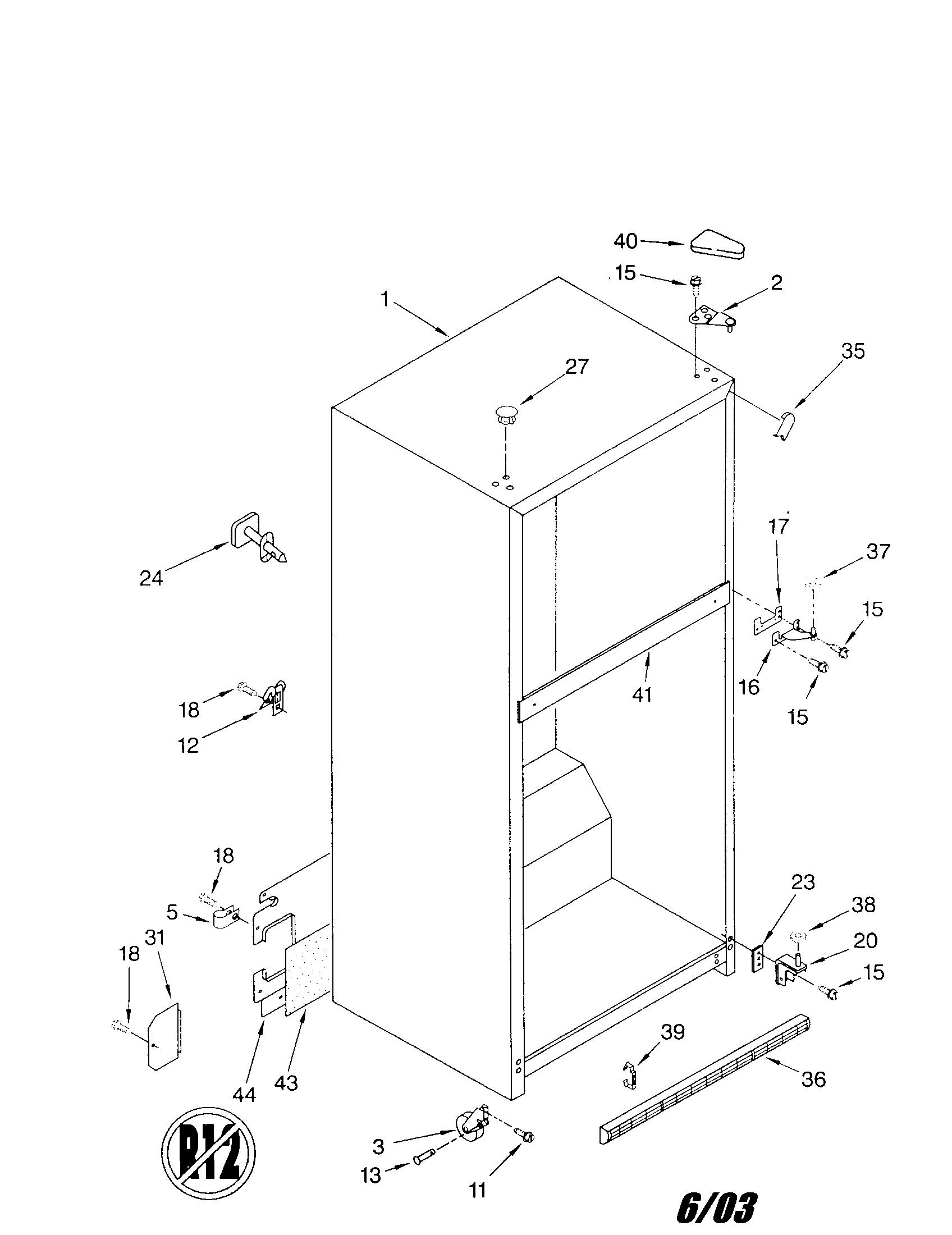 Whirlpool ET22RKXGN01 cabinet diagram