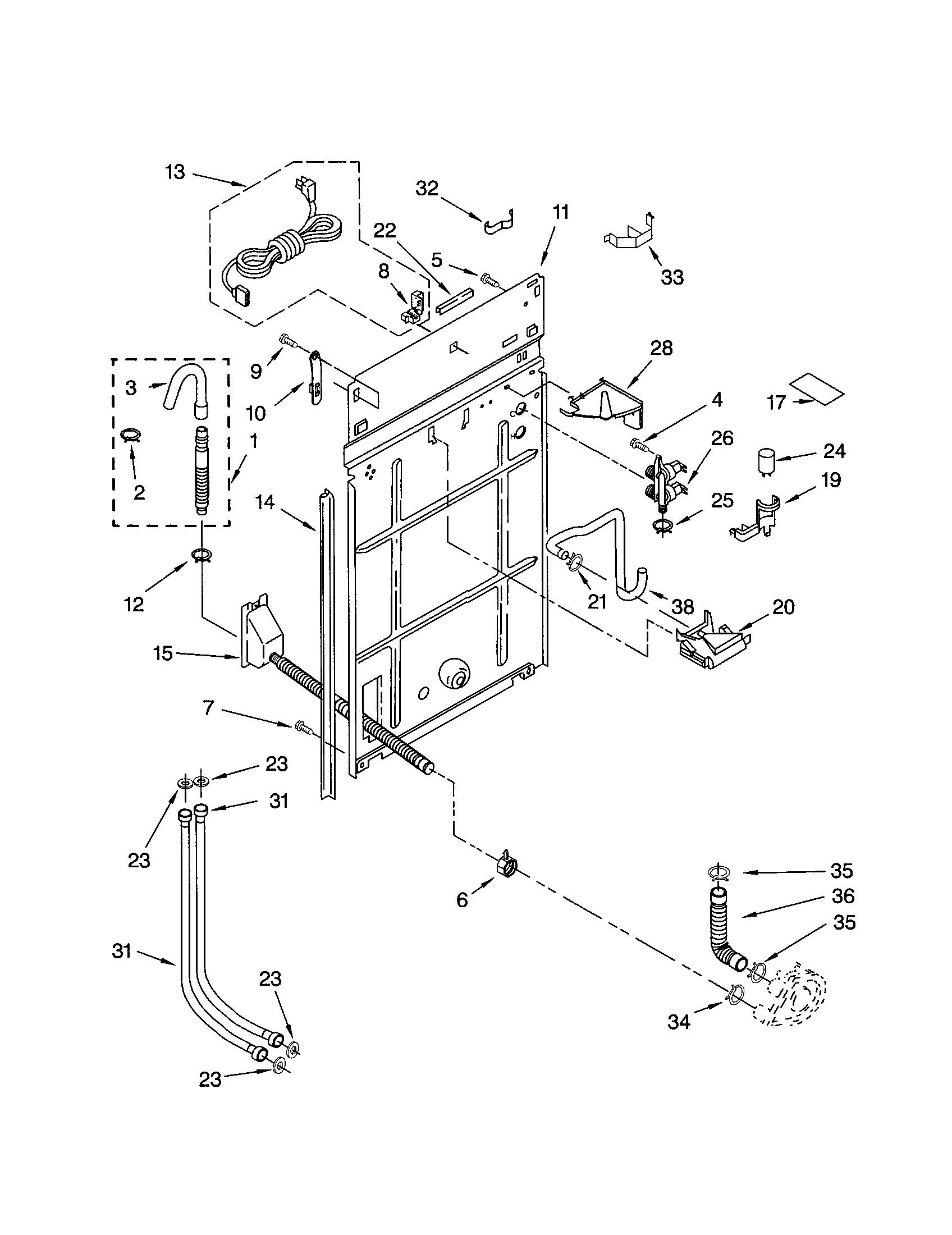 Kenmore 11024932201 rear panel diagram