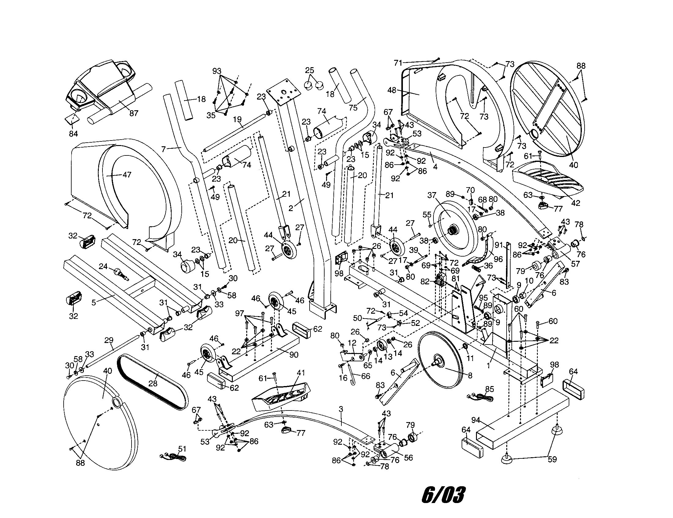 NordicTrack 831283530 console and frame diagram