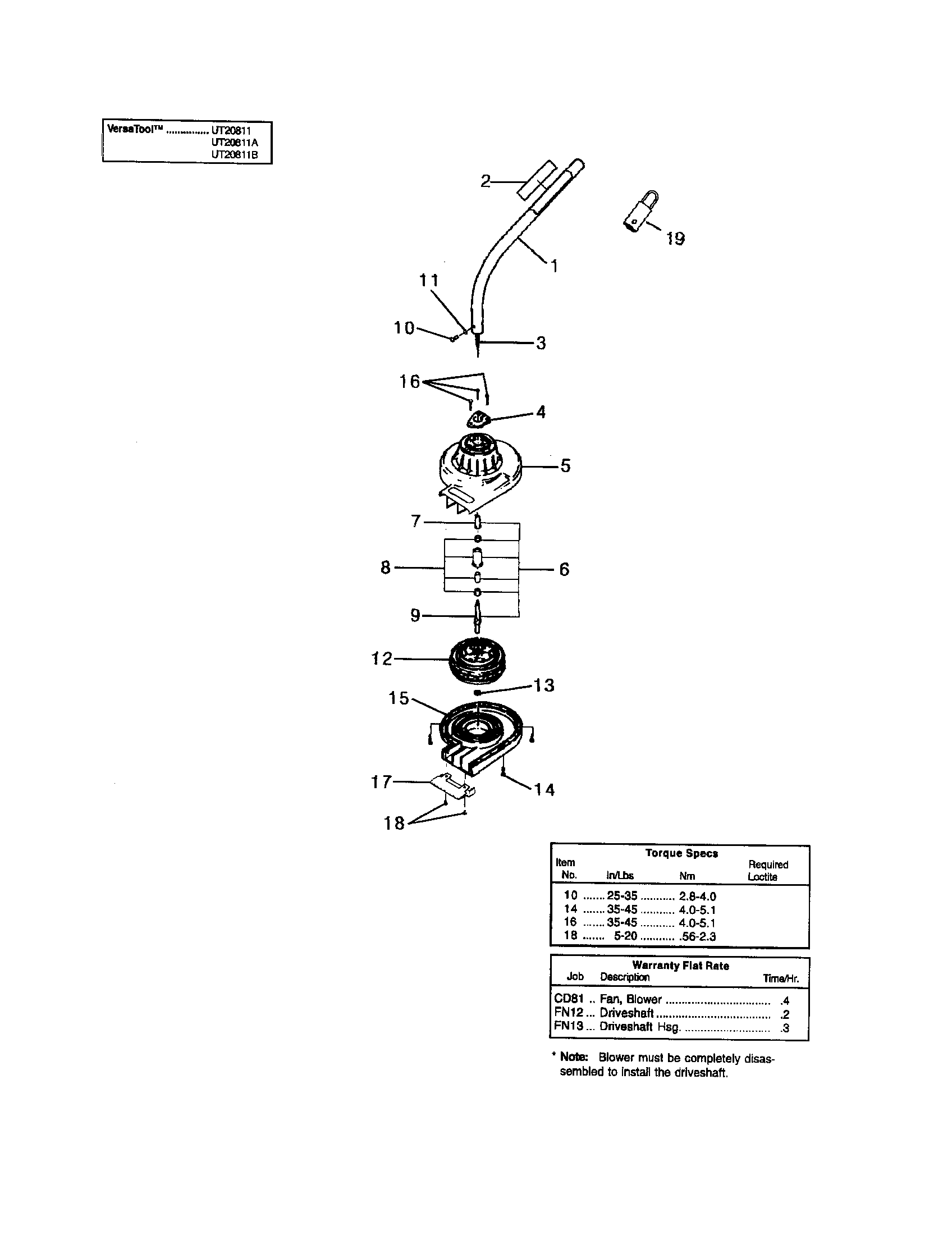 Homelite UT20811 blower attachment diagram