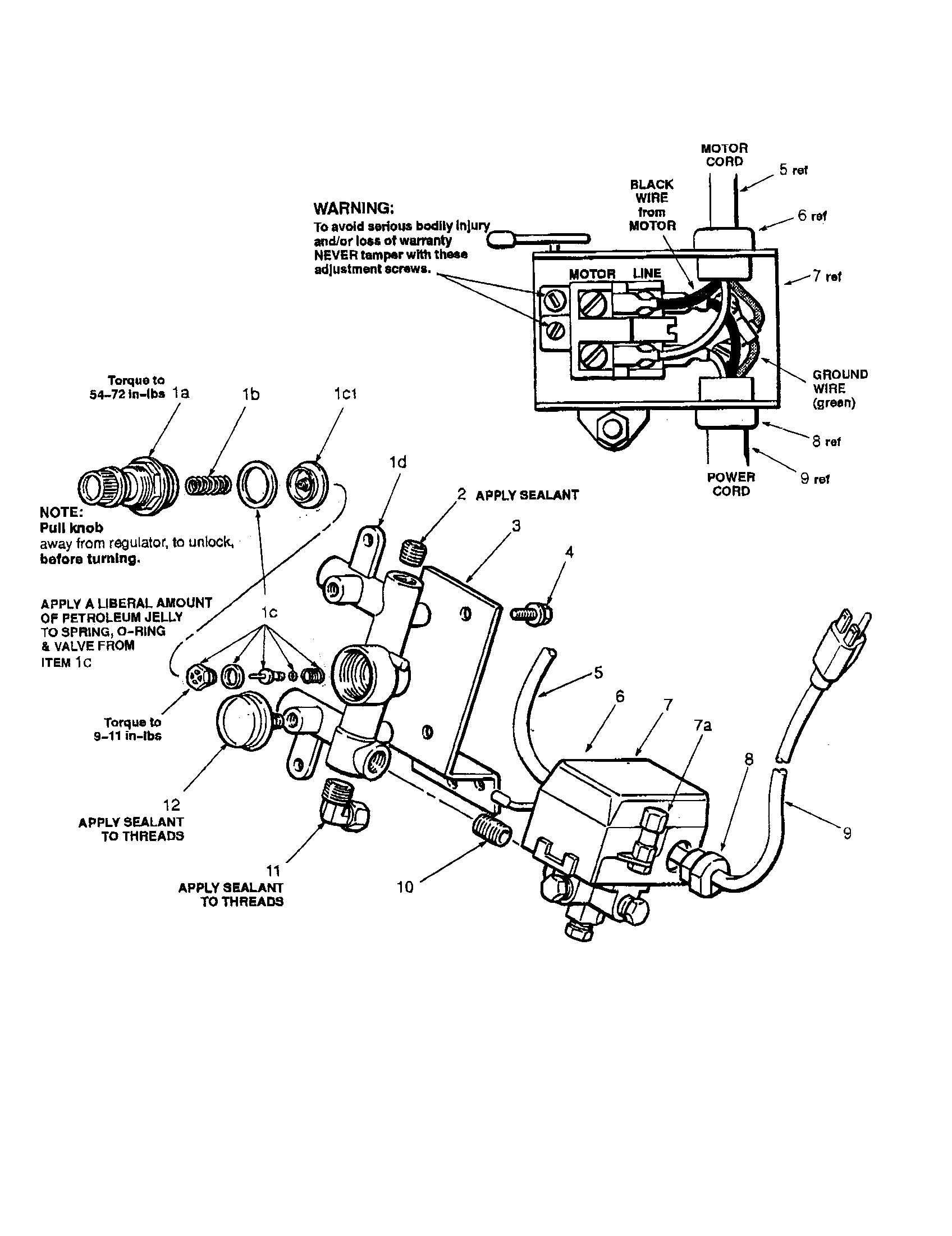 Coleman B09JL500-20A manifold/switch assembly diagram