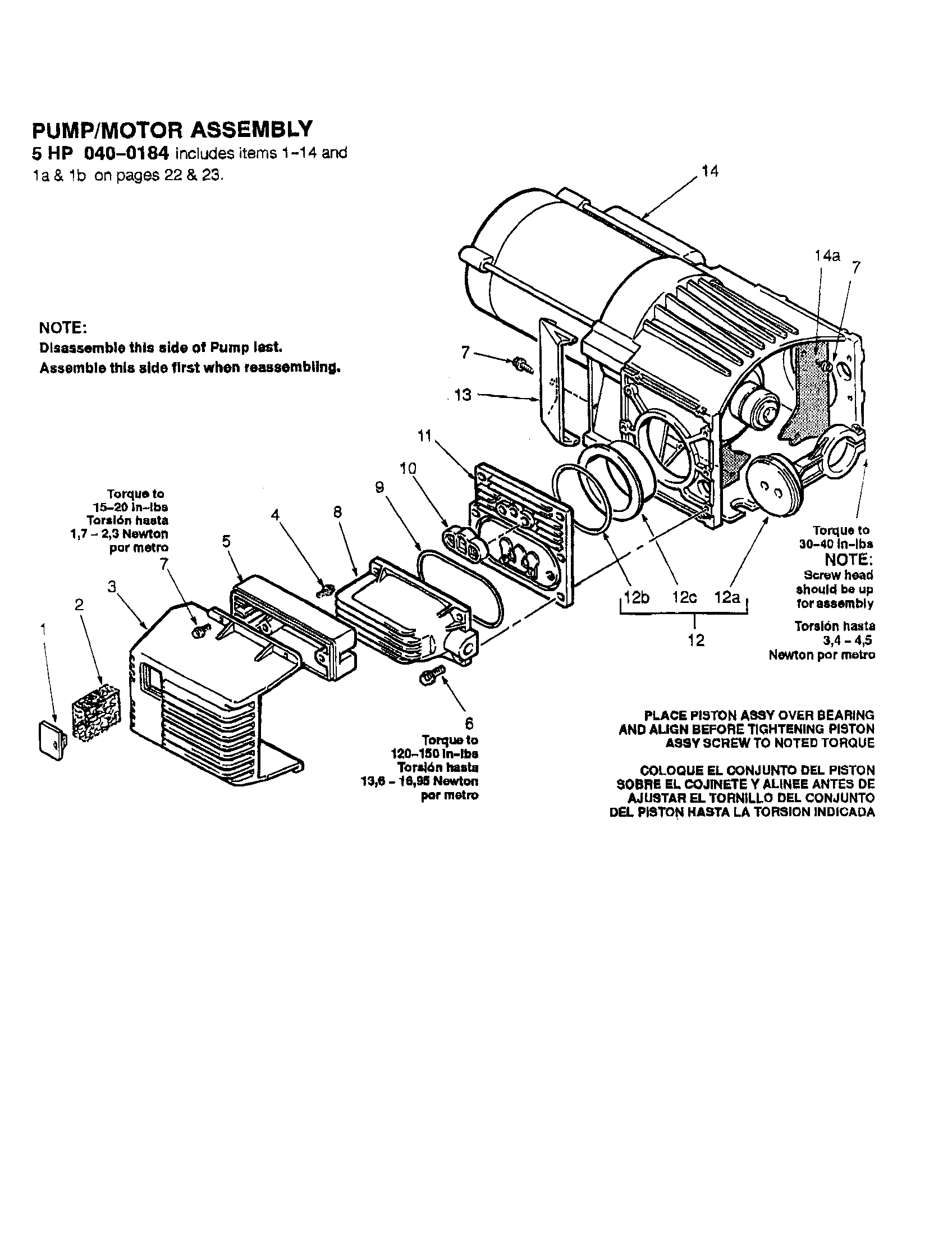 Coleman B09JL500-20A pump and motor assembly diagram