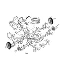 Poulan PP751HI engine/housing/handle/wheels diagram