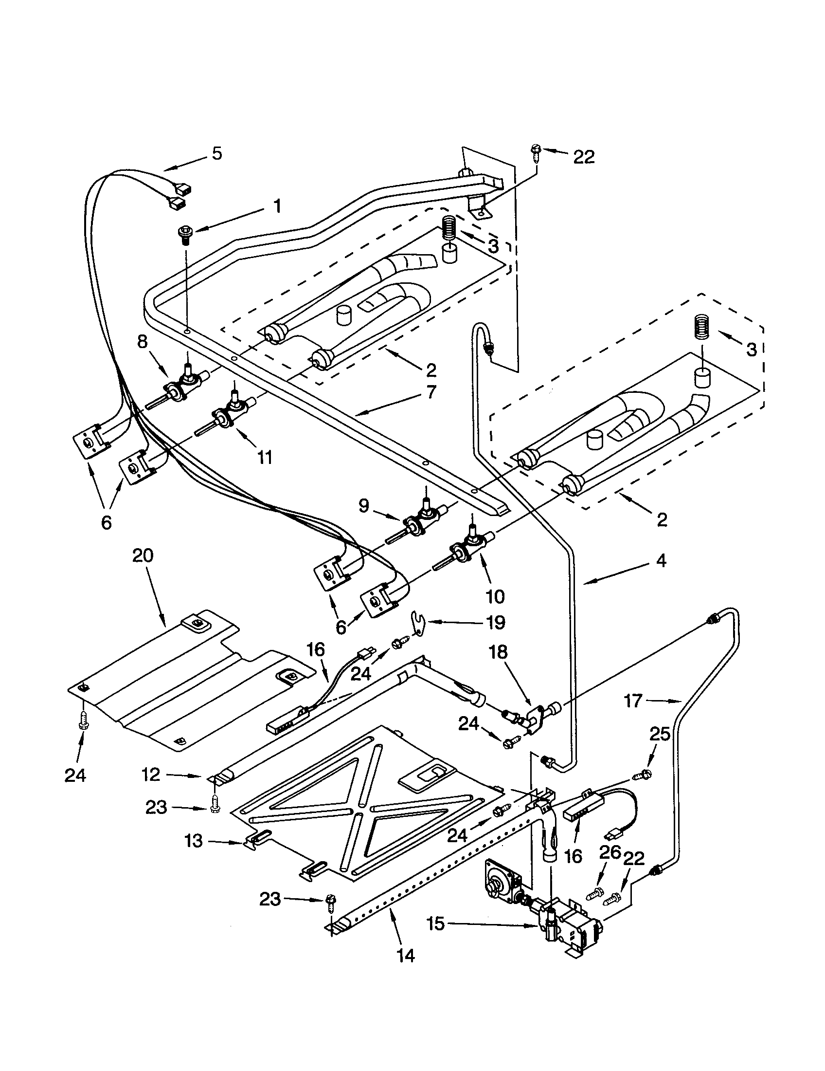 Whirlpool SF387LEGN3 manifold diagram