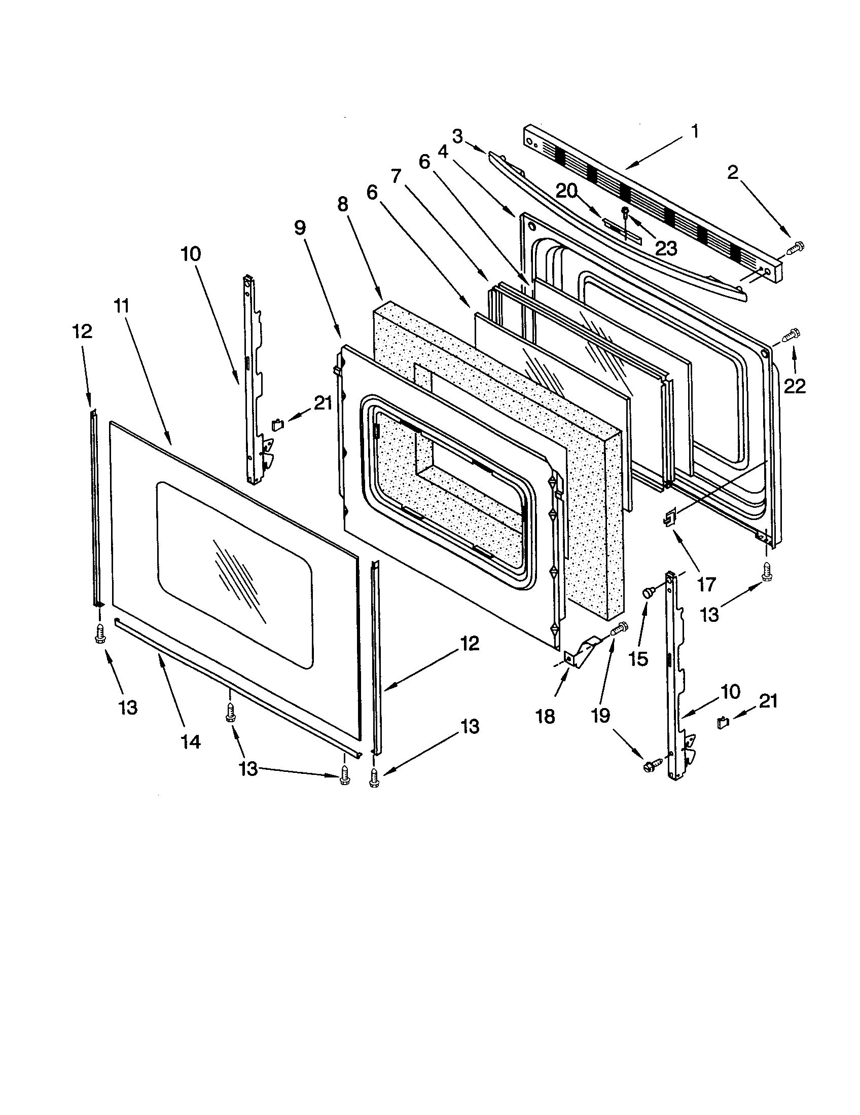 Whirlpool SF387LEGN3 door diagram