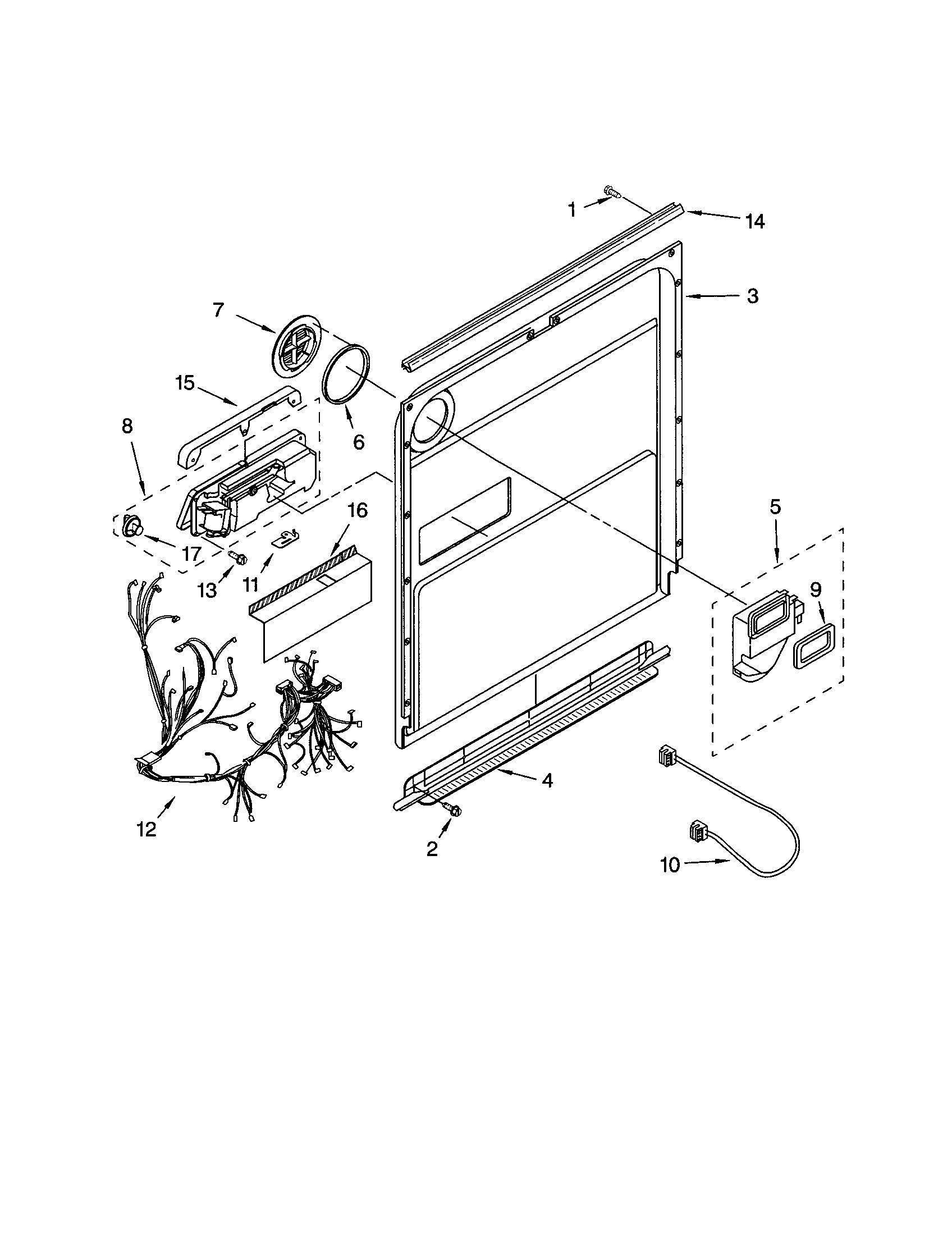 Kenmore 66517462300 door and latch diagram